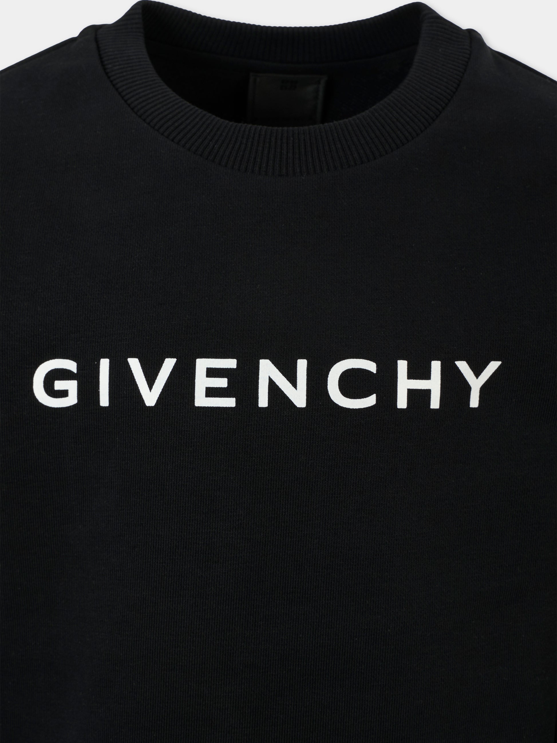 Felpa nera per bambini con logo,Givenchy Kids,H30937 09B