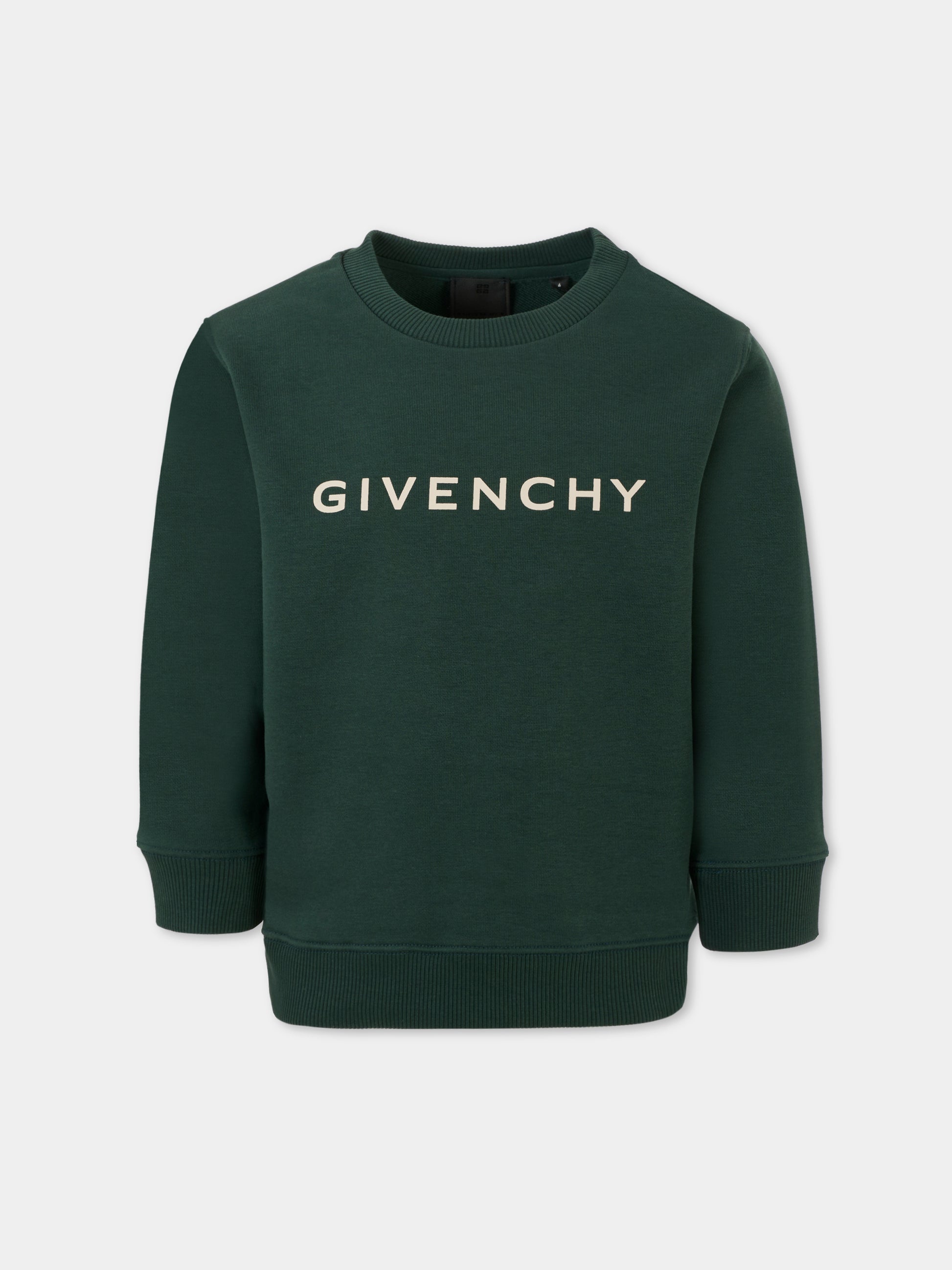 Felpa verde per bambini con logo,Givenchy Kids,H30937 672
