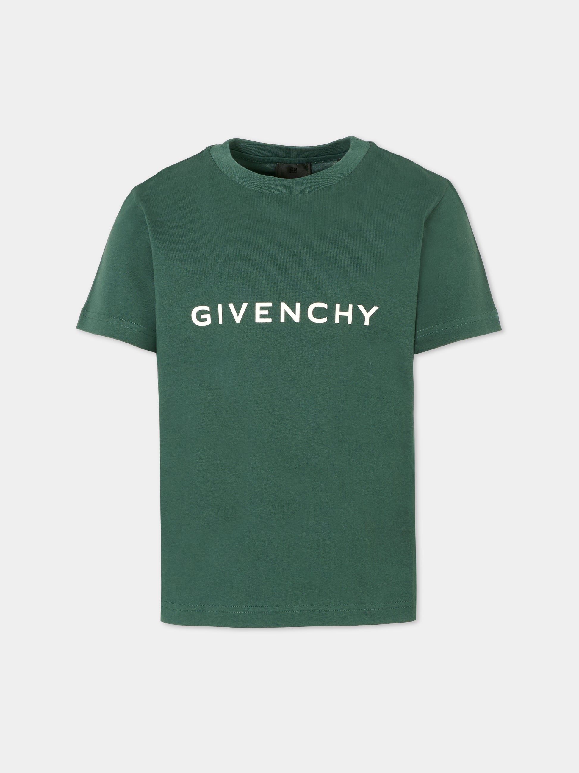 T-shirt verde per bambini con logo,Givenchy Kids,H30952 672