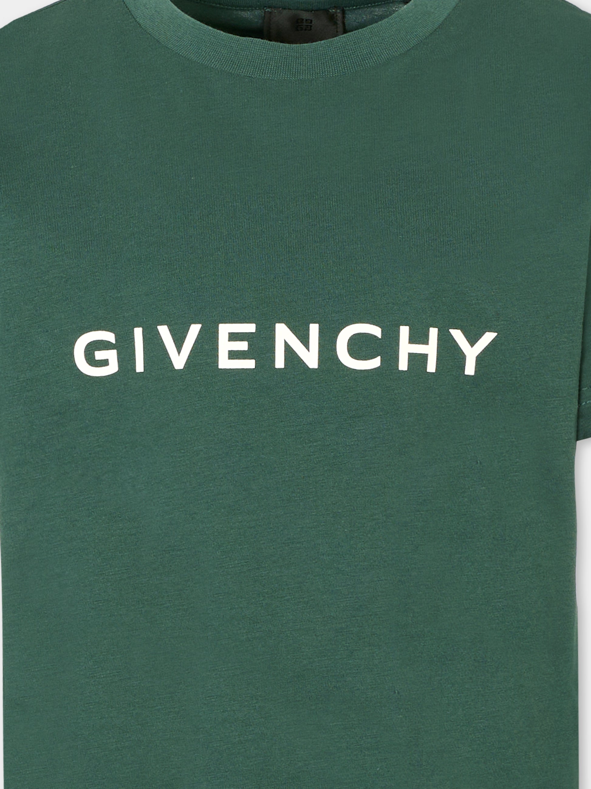 T-shirt verde per bambini con logo,Givenchy Kids,H30952 672