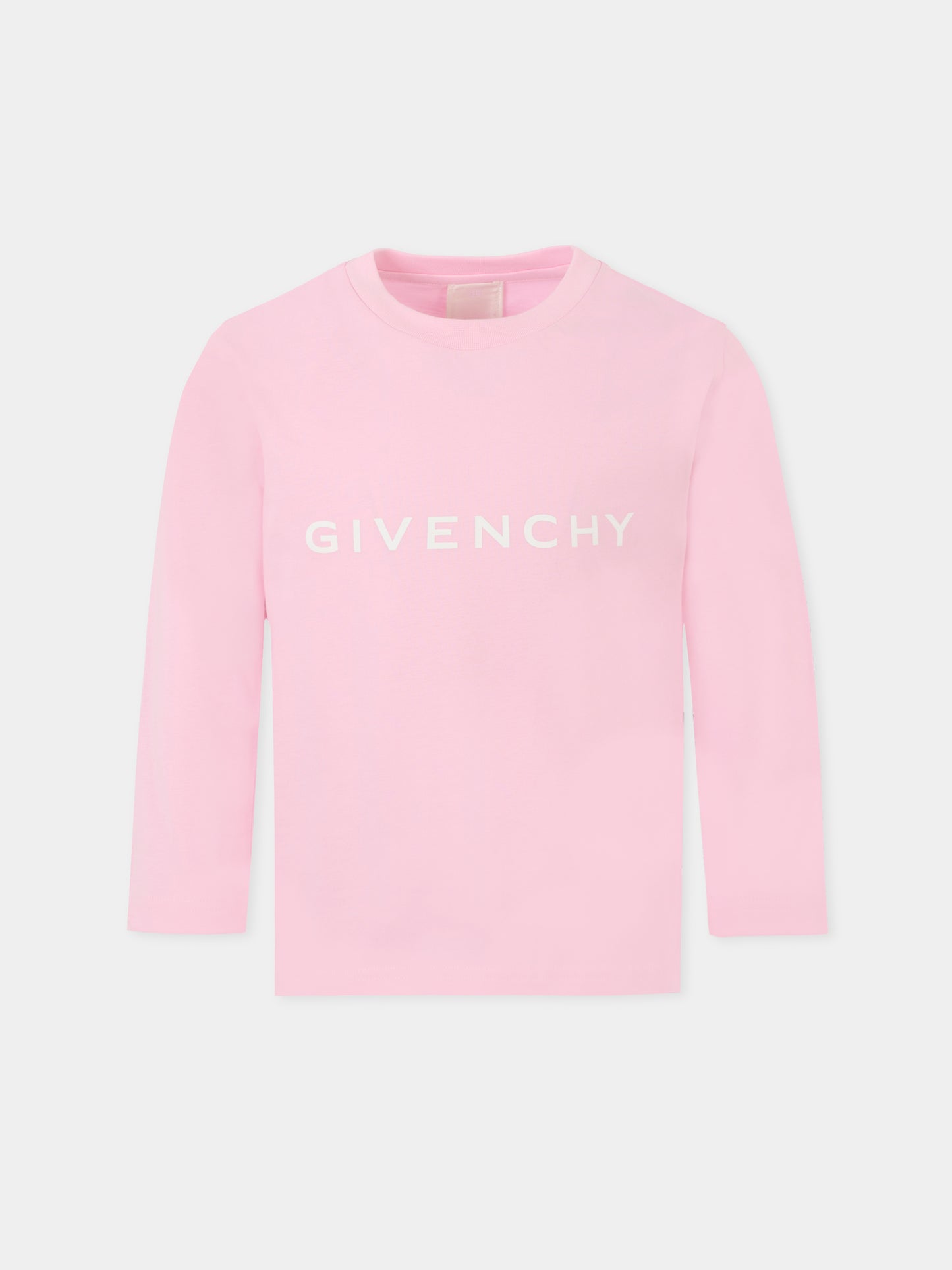 T-shirt rosa per bambina con logo,Givenchy Kids,H30958 46N