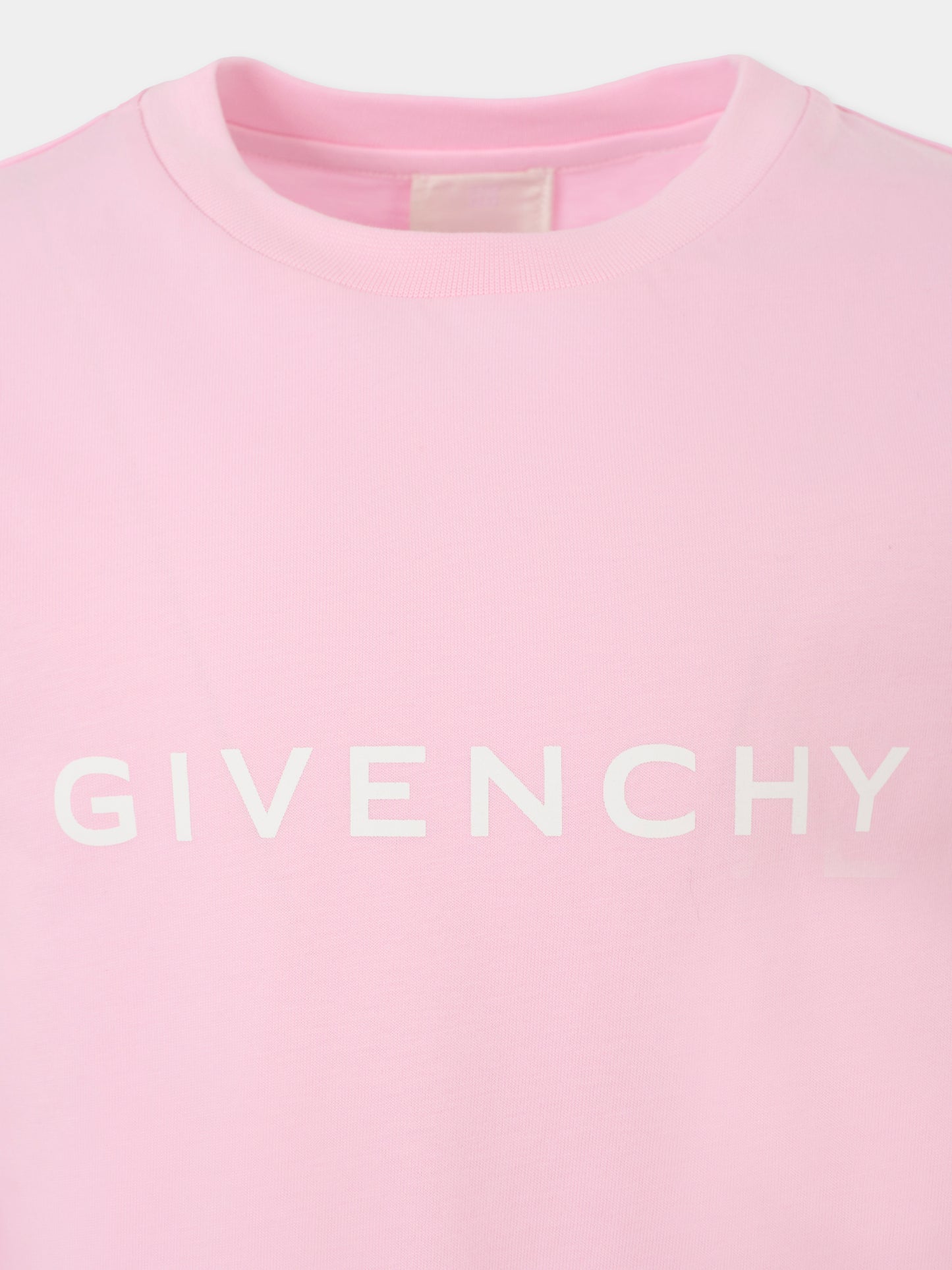 T-shirt rosa per bambina con logo,Givenchy Kids,H30958 46N