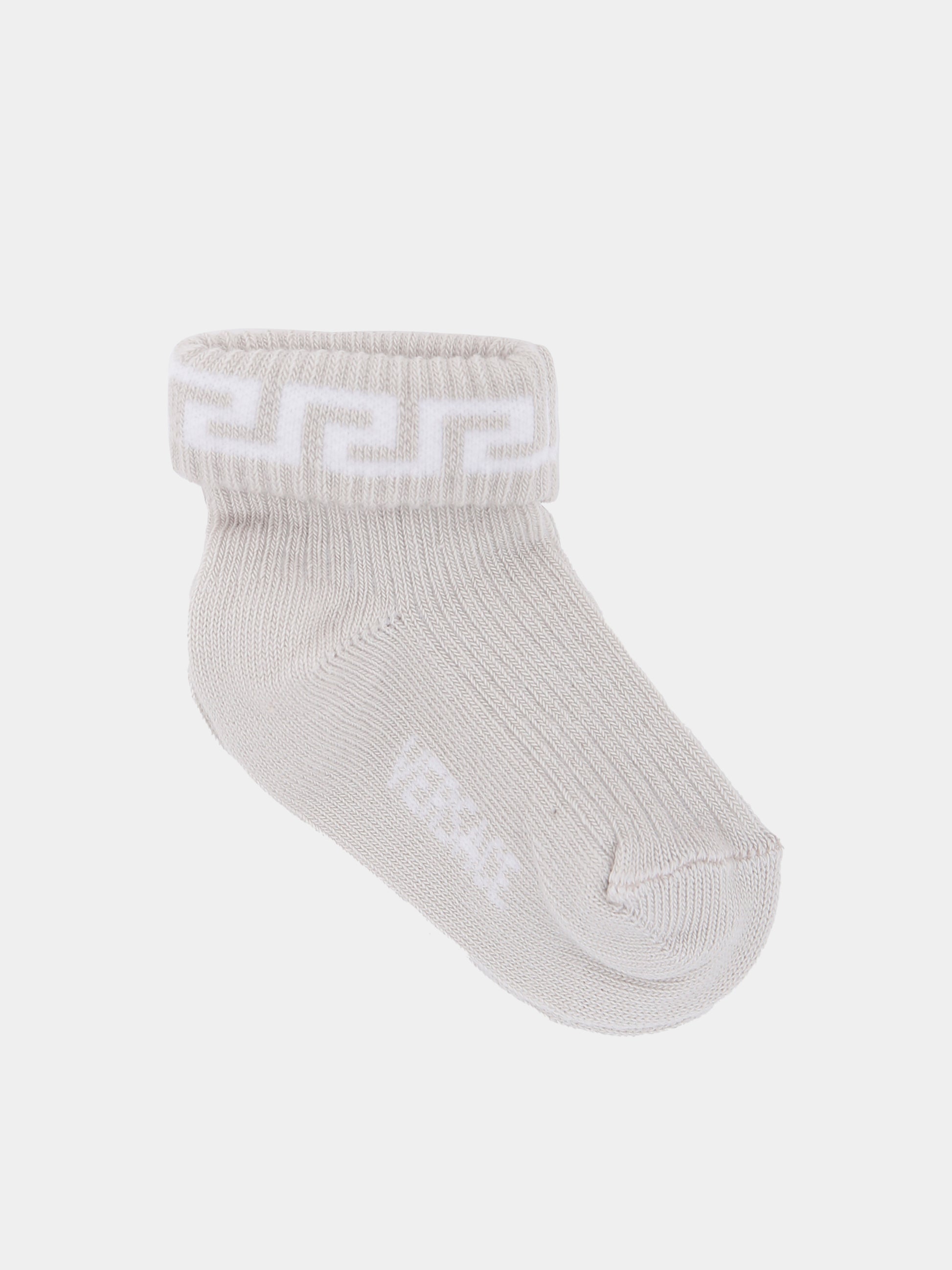 Set calzini multicolor per neonati con motivo Greca,Versace,1020945 1A15238 6WH70