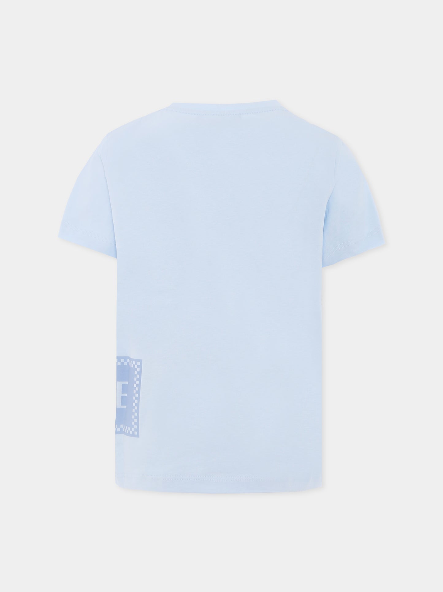 T-shirt celeste con '90s vintage logo per neonato,Versace,1018342 1A15441 2VK90