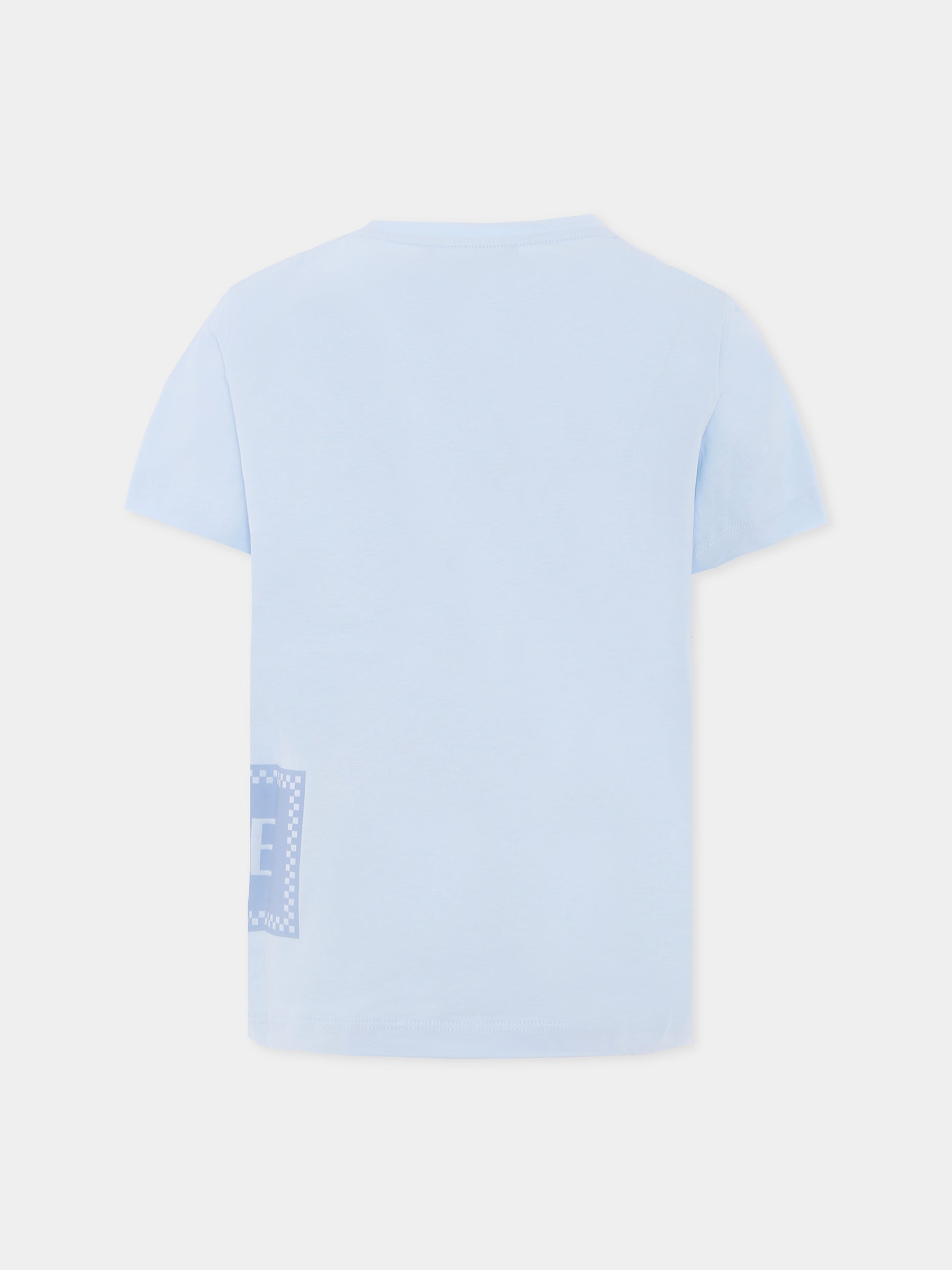 T-shirt celeste con '90s vintage logo per neonato,Versace,1018342 1A15441 2VK90