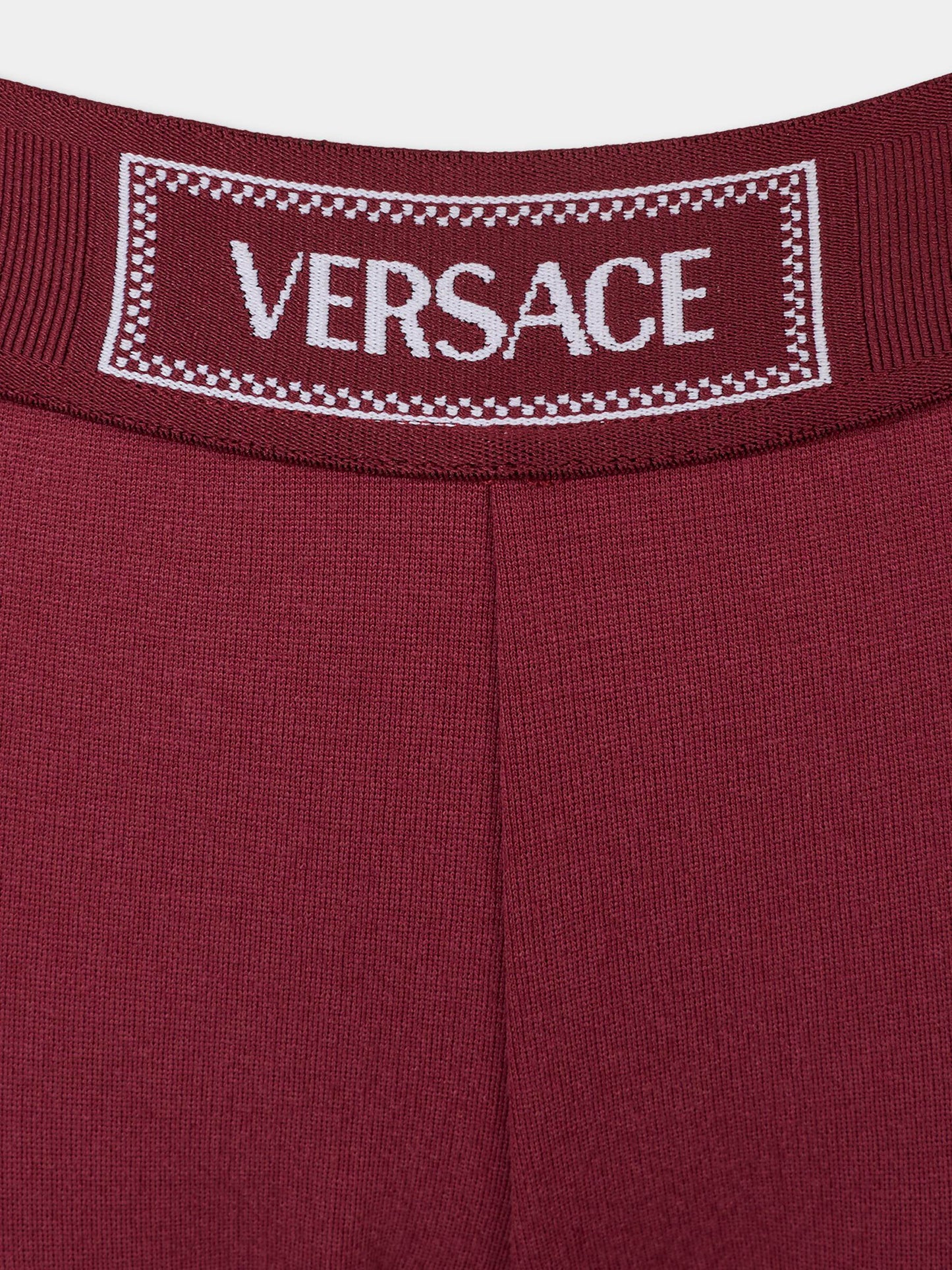 Leggings bordeaux per bambina con '90 Vintage Logo,Versace,1018201 1A00146 1RA70