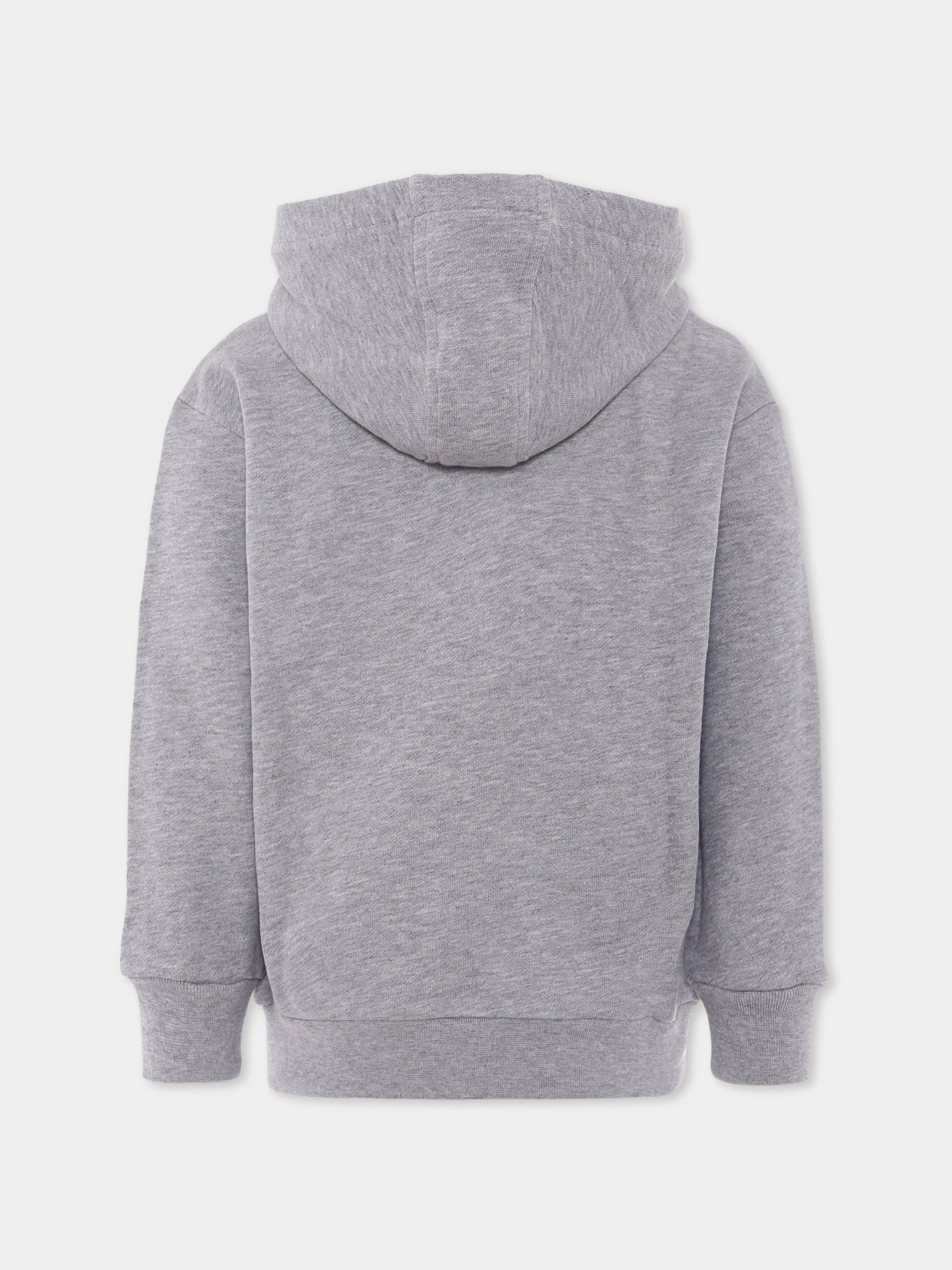 Felpa grigia con cappuccio e '90 vintage logo con spille per bambini,Versace,1018574 1A15324 2ES70