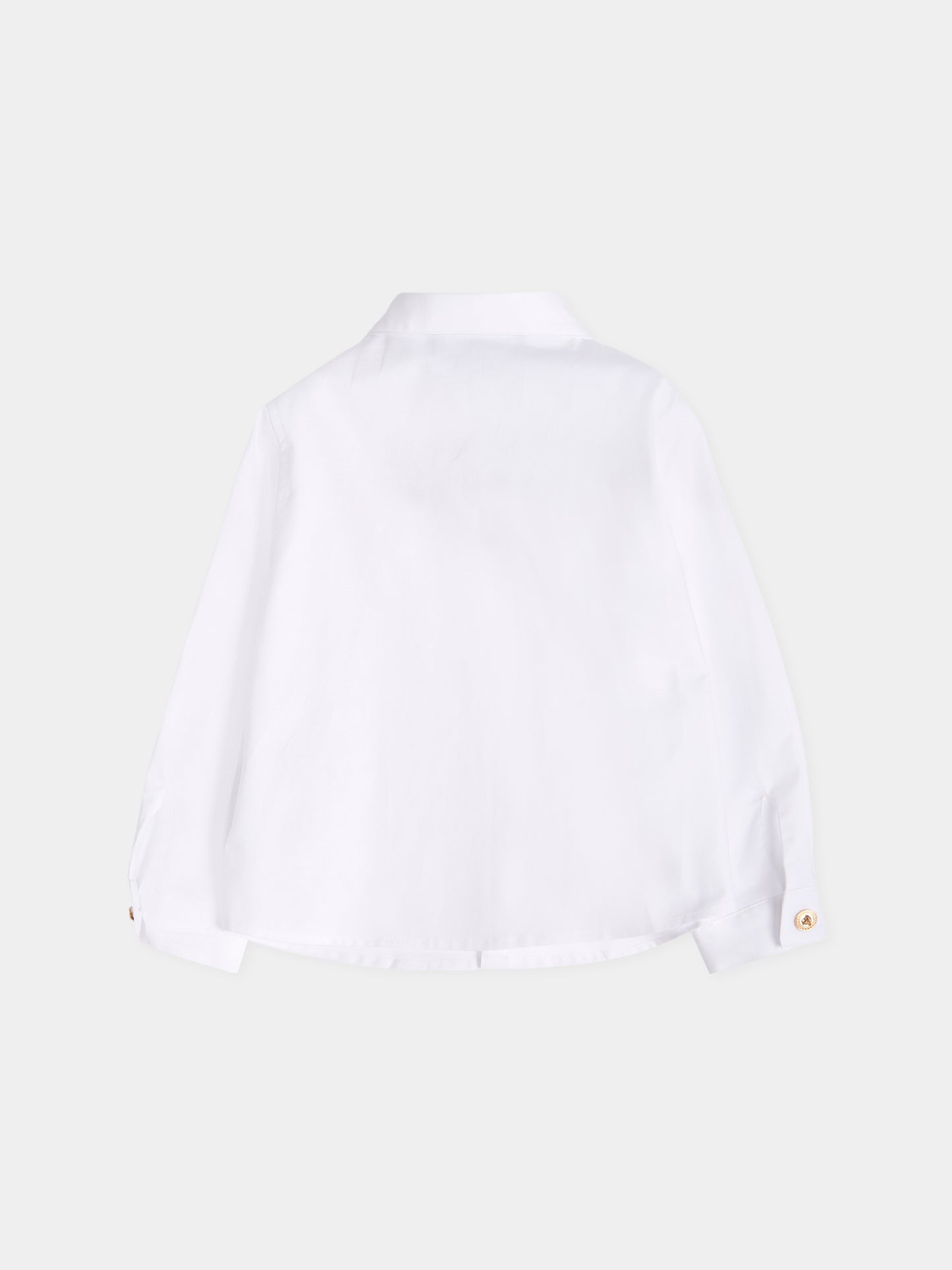 Camicia bianca con ricamo per neonato,Versace,1018643 1A14946 2W110