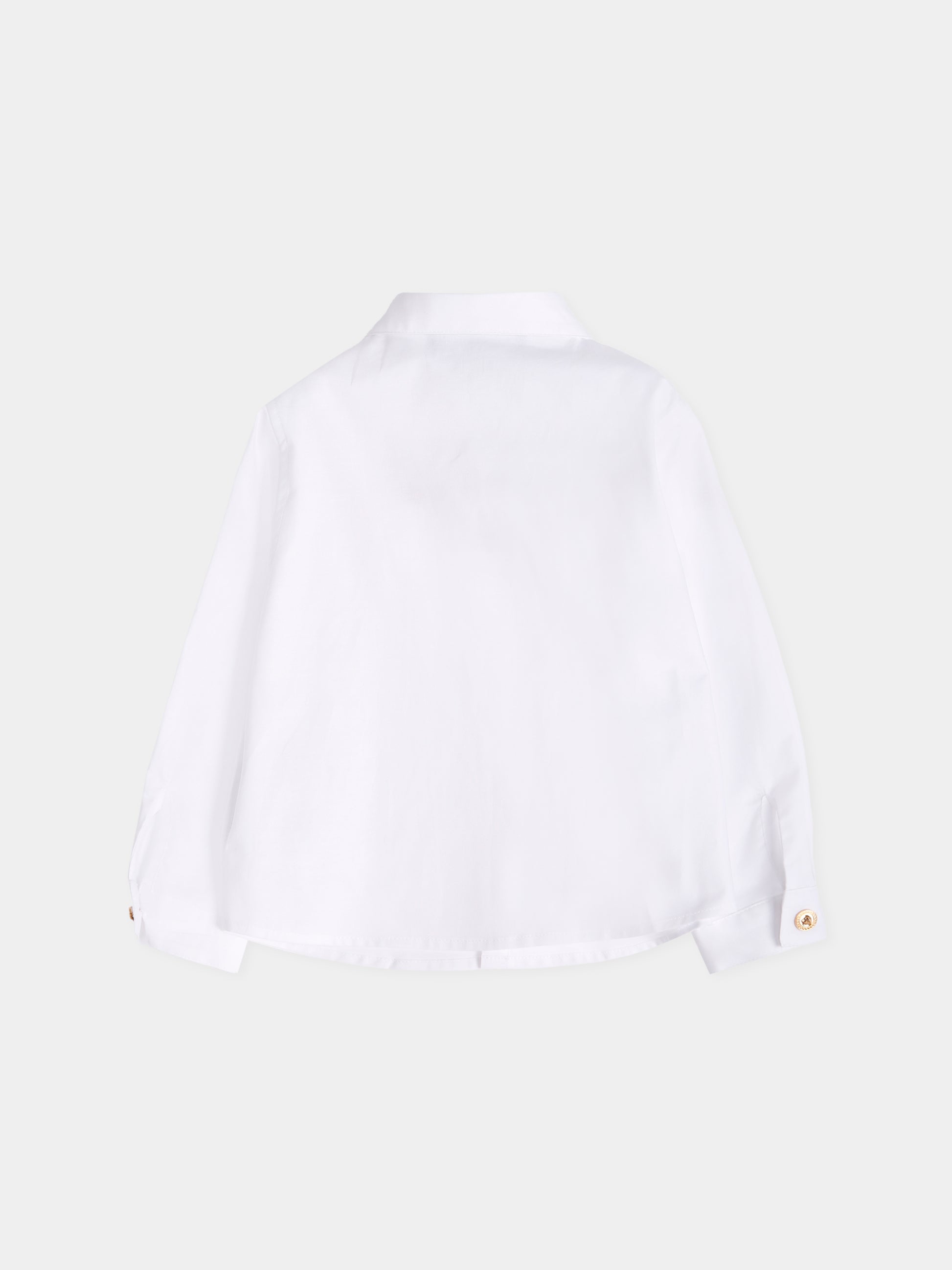 Camicia bianca con ricamo per neonato,Versace,1018643 1A14946 2W110