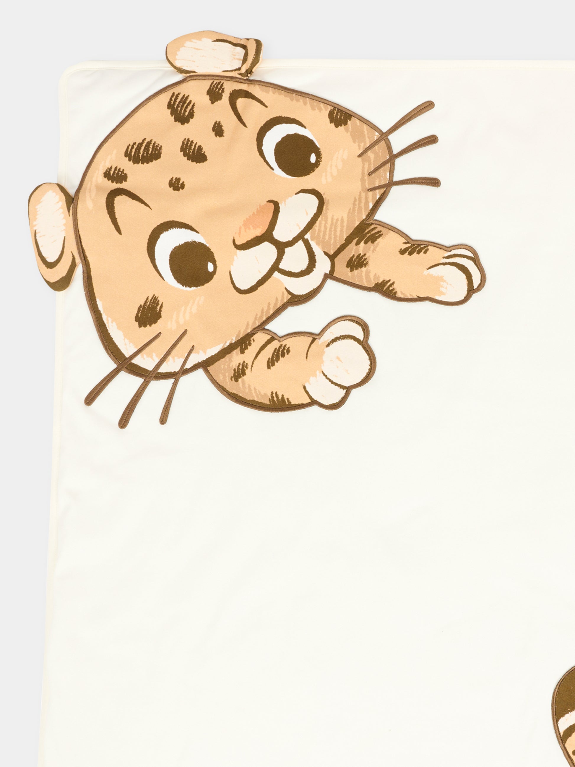 Coperta avorio per neonato con leopardo,Dolce & Gabbana Kids,LNJA88 G7PJZ S9000