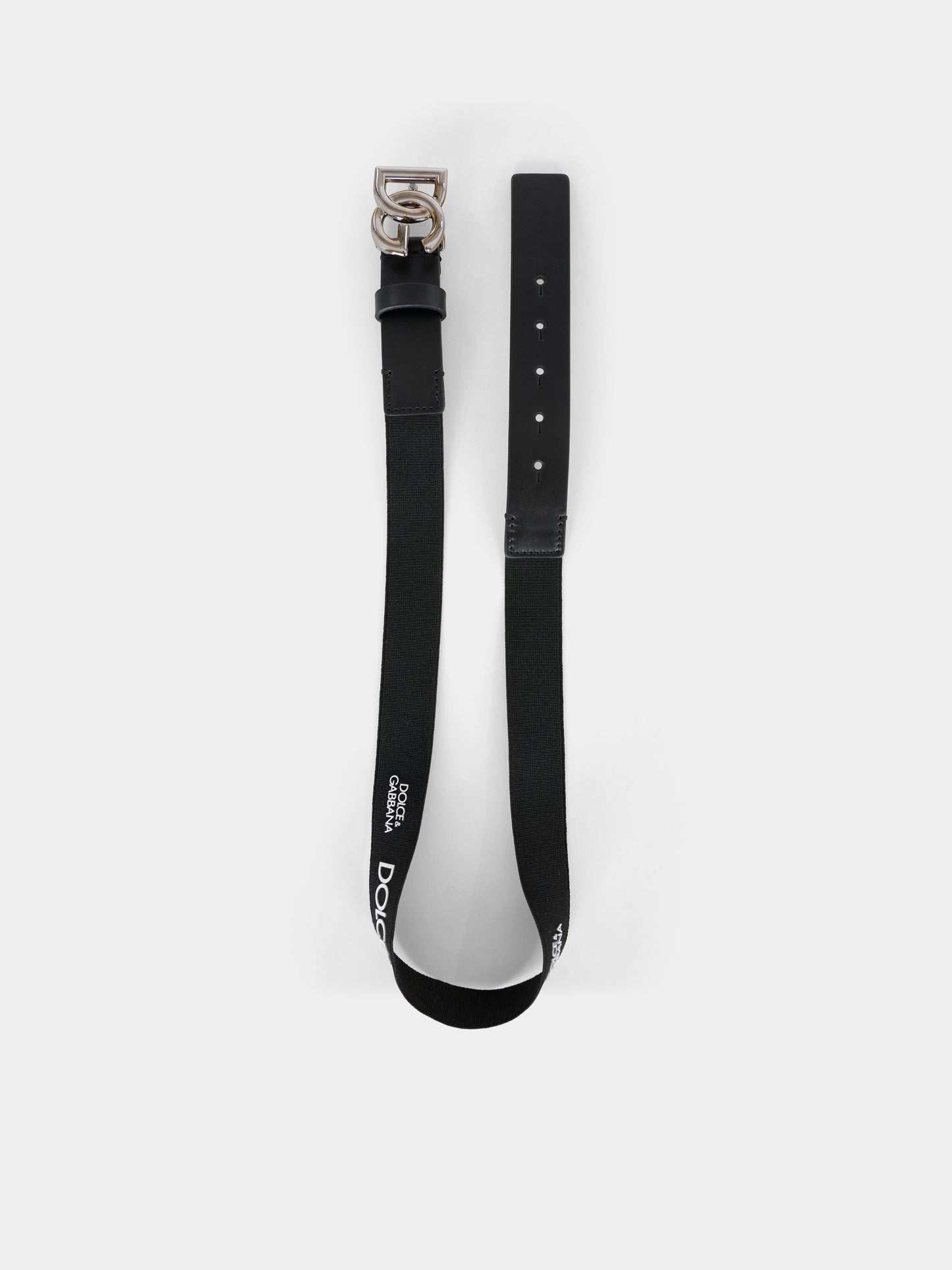 Cintura nera per bamino con logo bianco,Dolce & Gabbana Kids,EC0083 AF841 80999