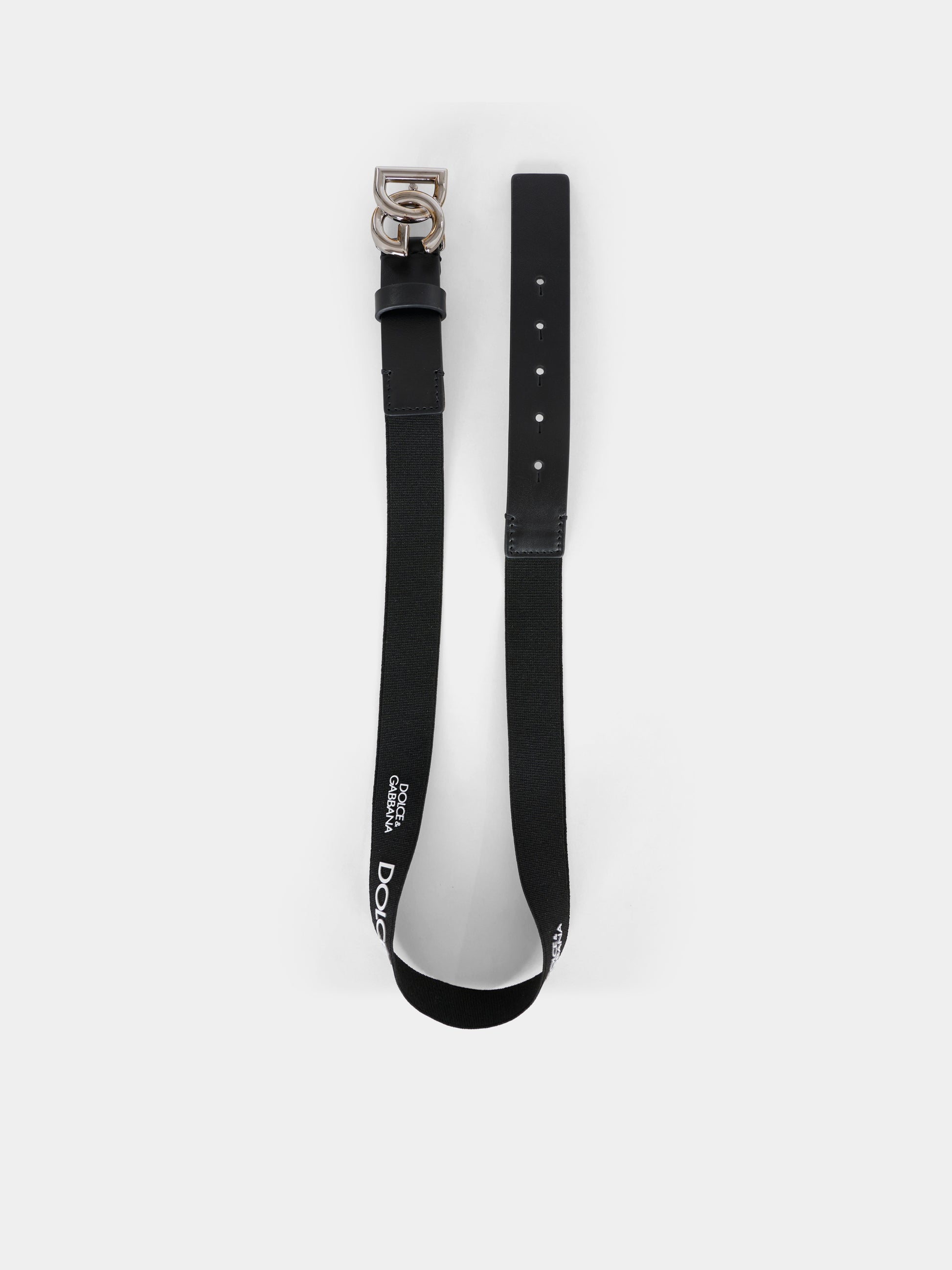 Cintura nera per bamino con logo bianco,Dolce & Gabbana Kids,EC0083 AF841 80999