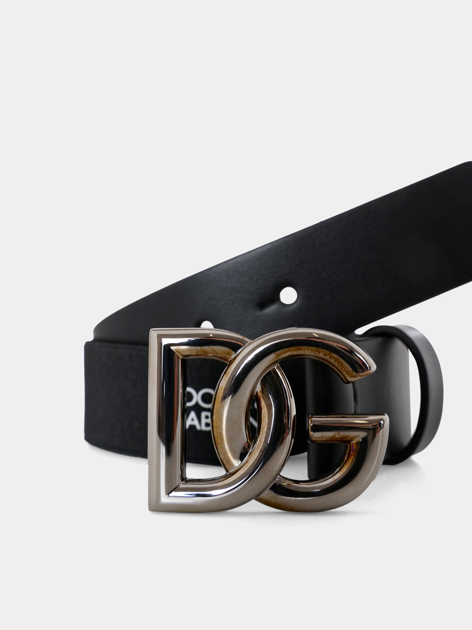 Cintura nera per bamino con logo bianco,Dolce & Gabbana Kids,EC0083 AF841 80999