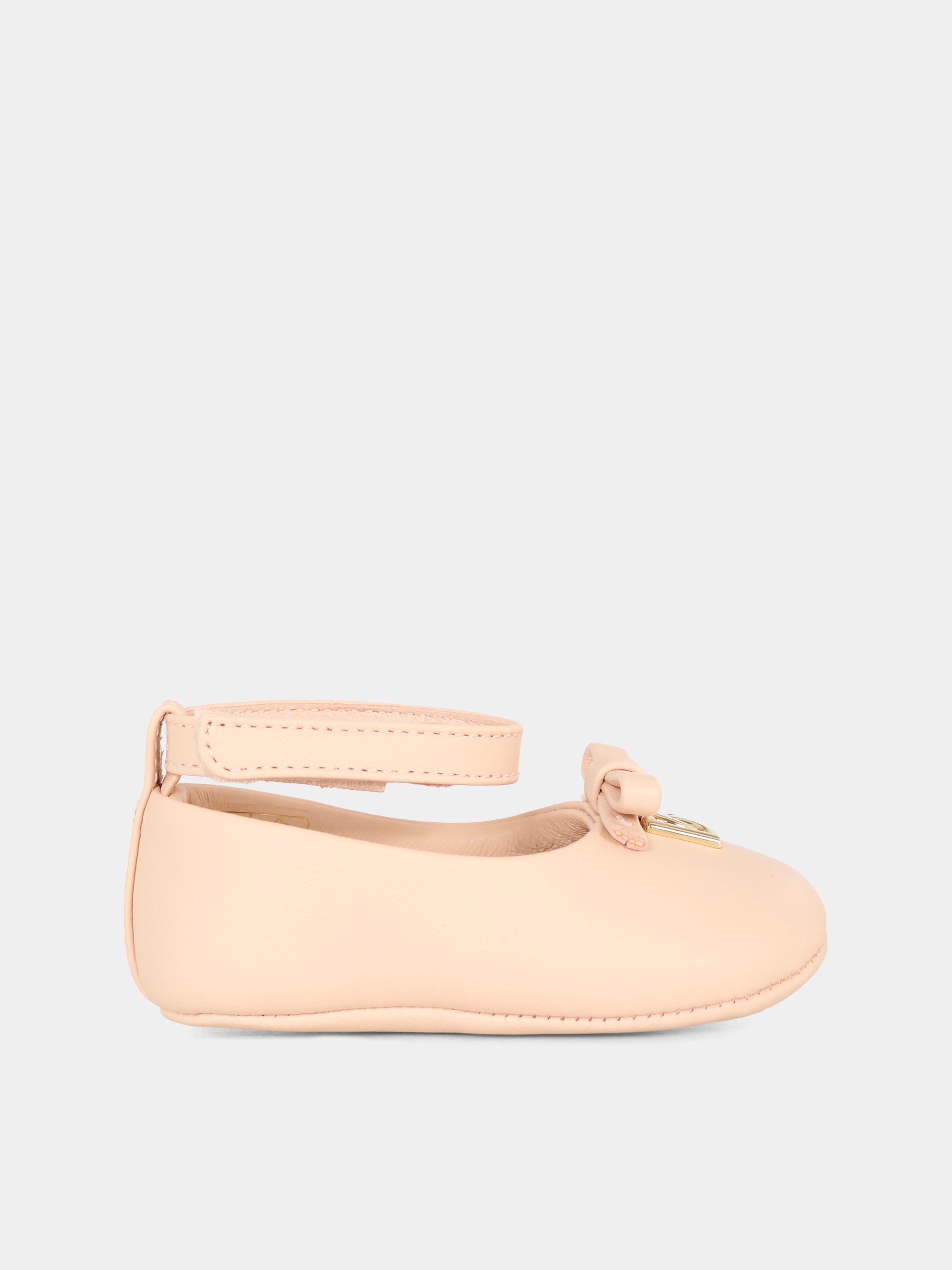 Ballerine rosa per neonata con logo,Dolce & Gabbana Kids,DK0065 AB793 80400