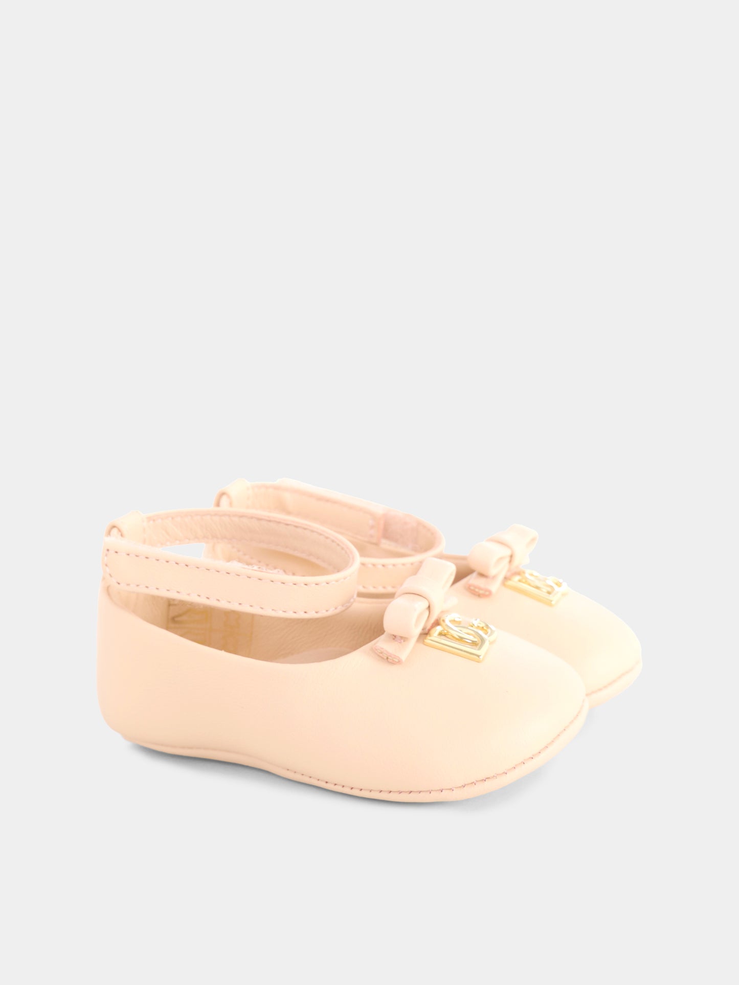 Ballerine rosa per neonata con logo,Dolce & Gabbana Kids,DK0065 AB793 80400