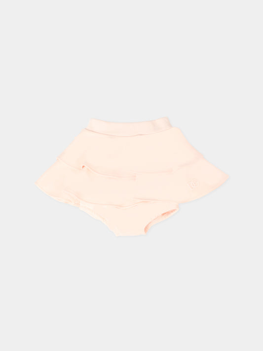 Gonna rosa per neonata con logo,Dolce & Gabbana Kids,L2JIB1 G7PIE F0210