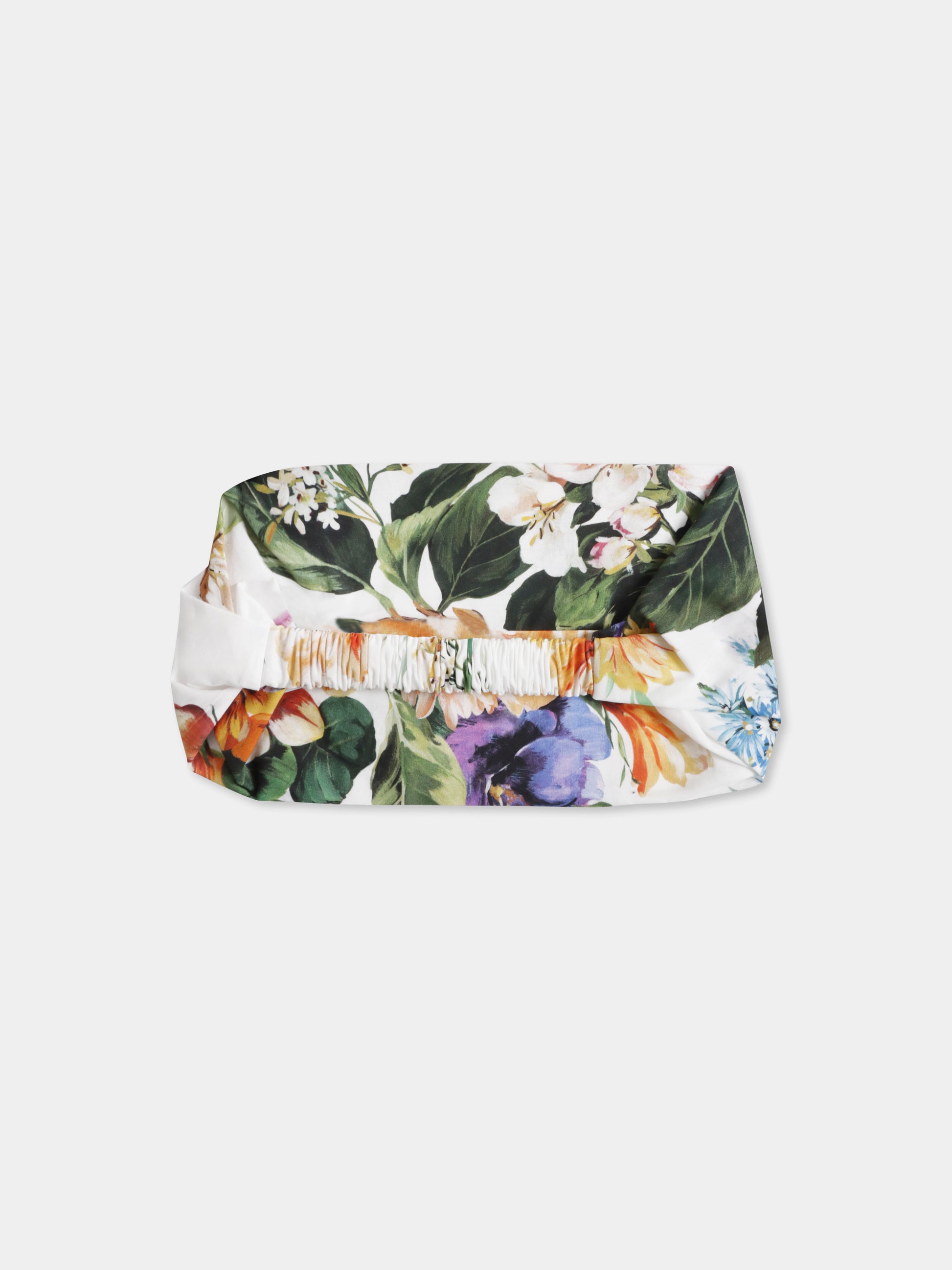 Fascia avorio per bambina con stampa floreale,Dolce & Gabbana Kids,LB4H91 HS5TV HA5PC