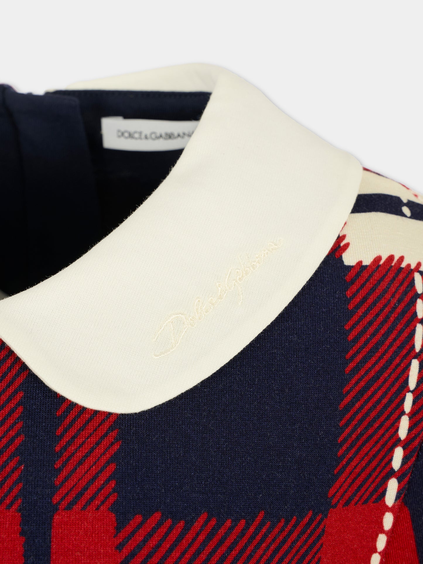 Vestito rosso per bambina con logo,Dolce & Gabbana Kids,L5JDAE FSGYO HD5QB