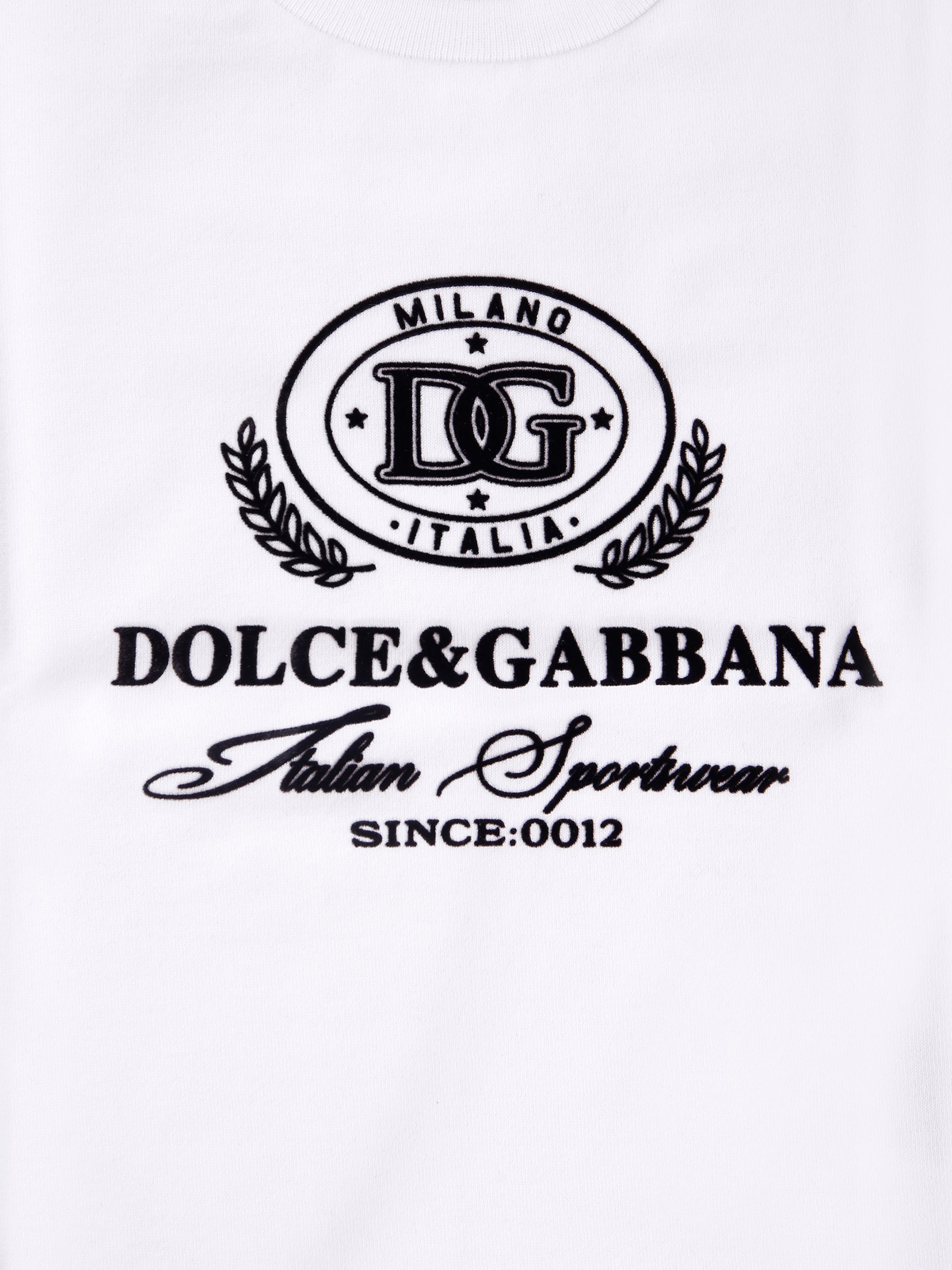 T-shirt bianca per neonato con logo,Dolce & Gabbana Kids,L1JTEY G7NVW S9000