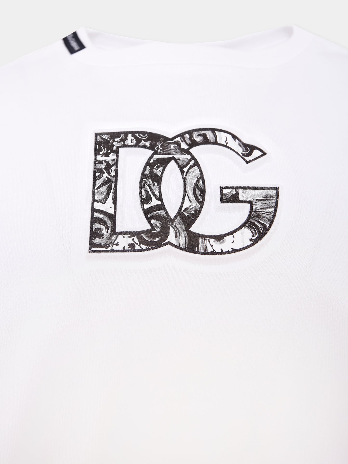 T-shirt bianca per bambino con logo DG,Dolce & Gabbana Kids,L4JTHV G7NVC S9000