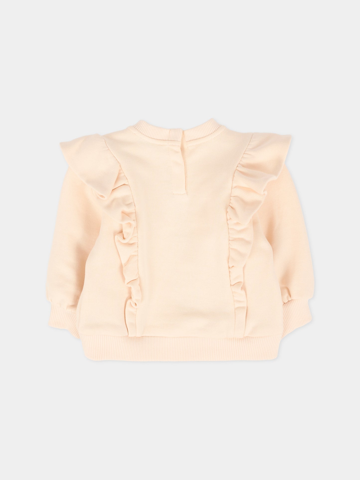 Felpa rosa per neonata con logo DG,Dolce & Gabbana Kids,L2JWCE G7PID F0210