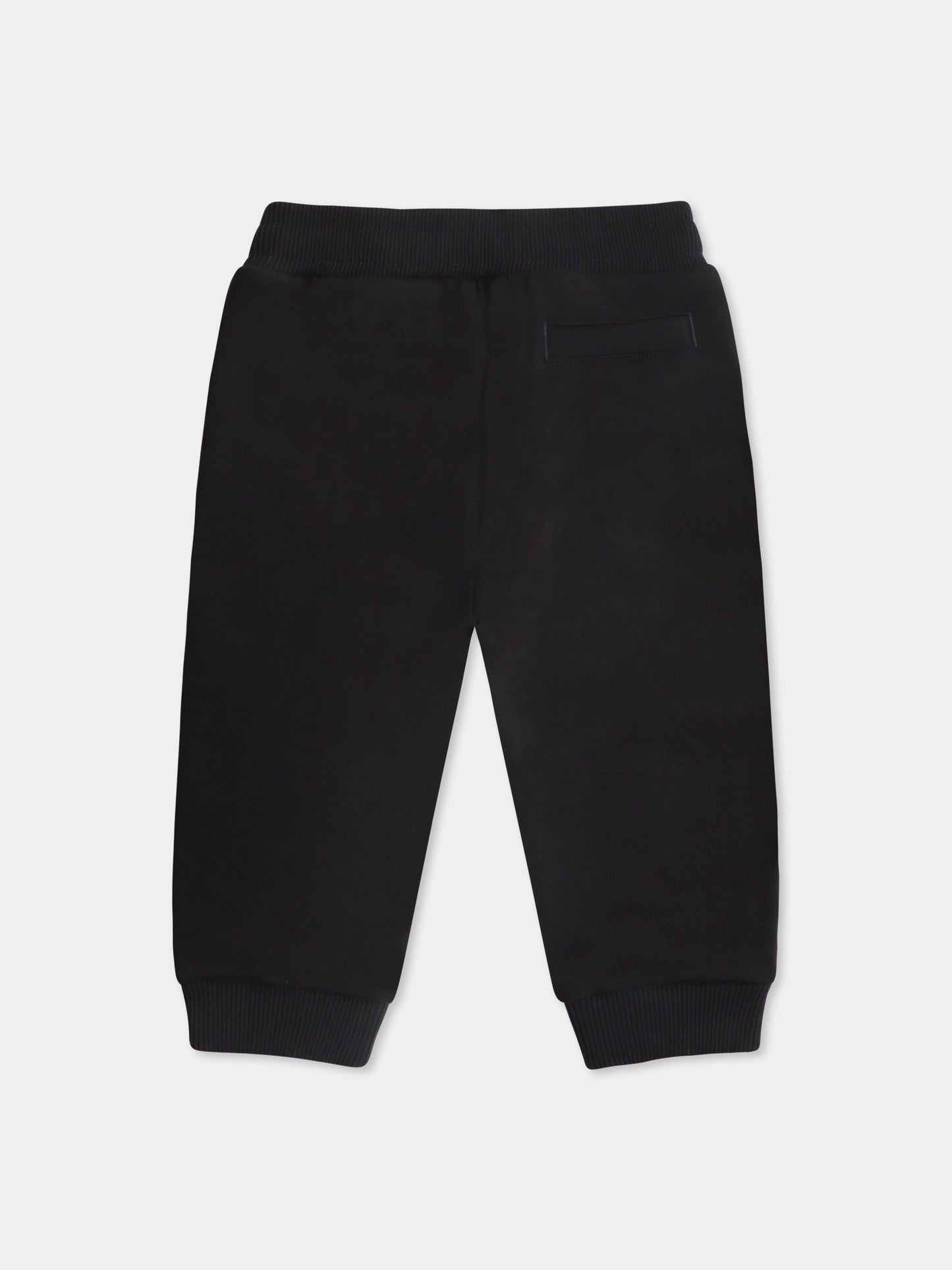 Pantaloni neri per neonato con logo DG,Dolce & Gabbana Kids,L1JPJT G7PEM N0000