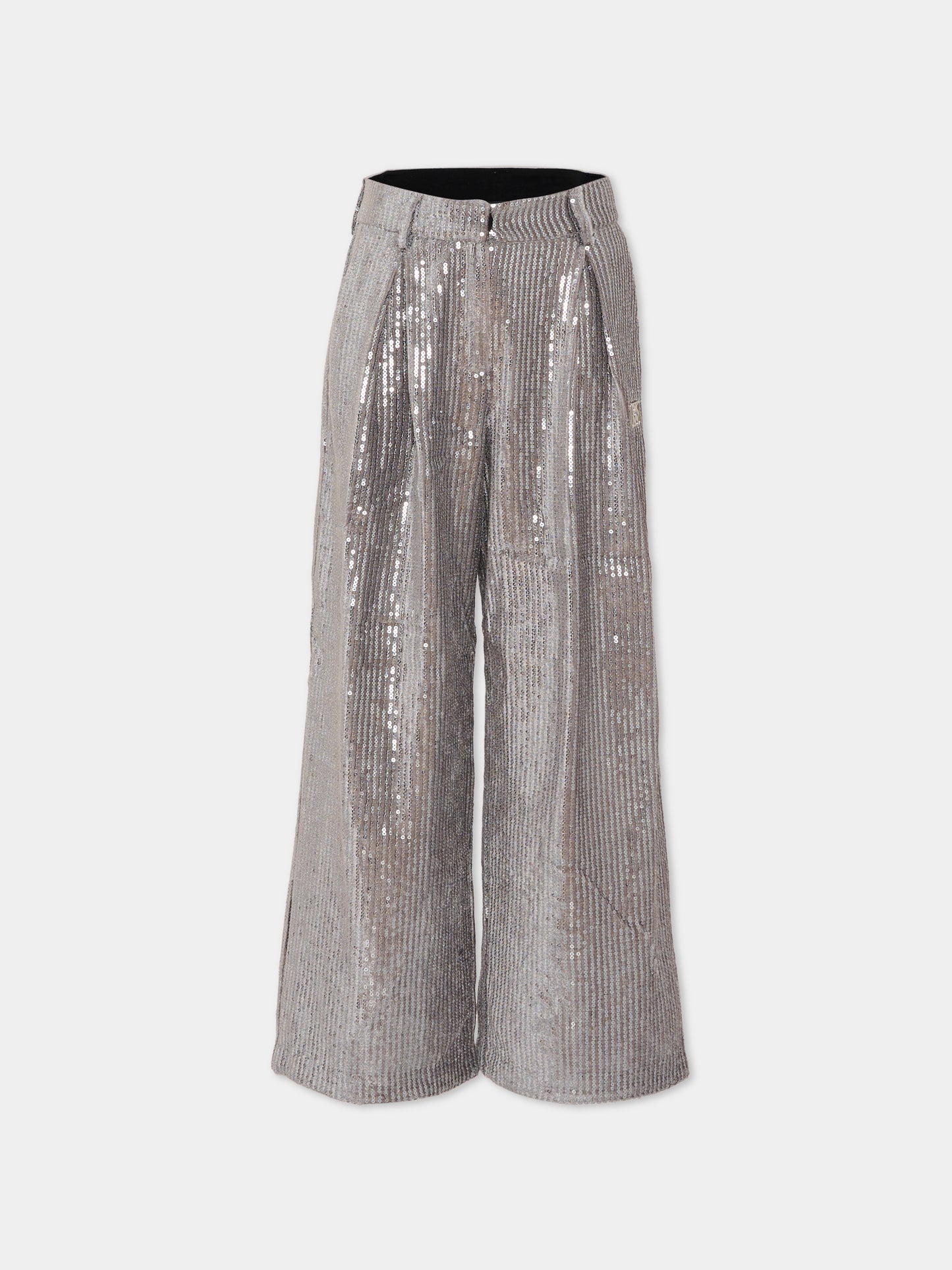 Pantaloni argento per bambina con paillettes,Dkny,D62374 016