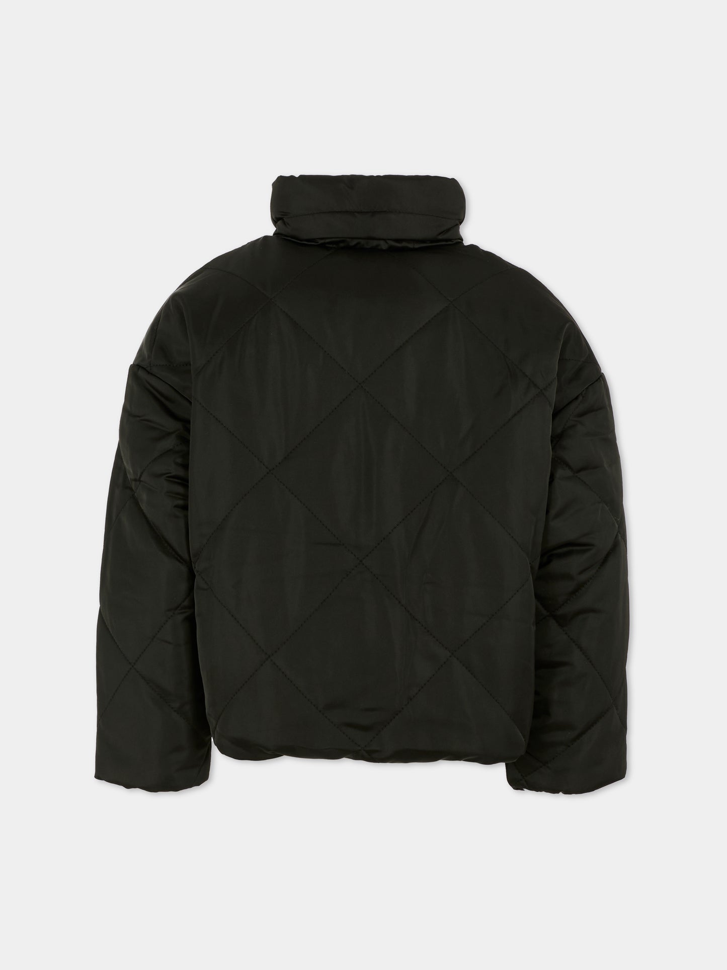 Piumino reversibile nero per bambina con logo,Dkny,D62381 09B