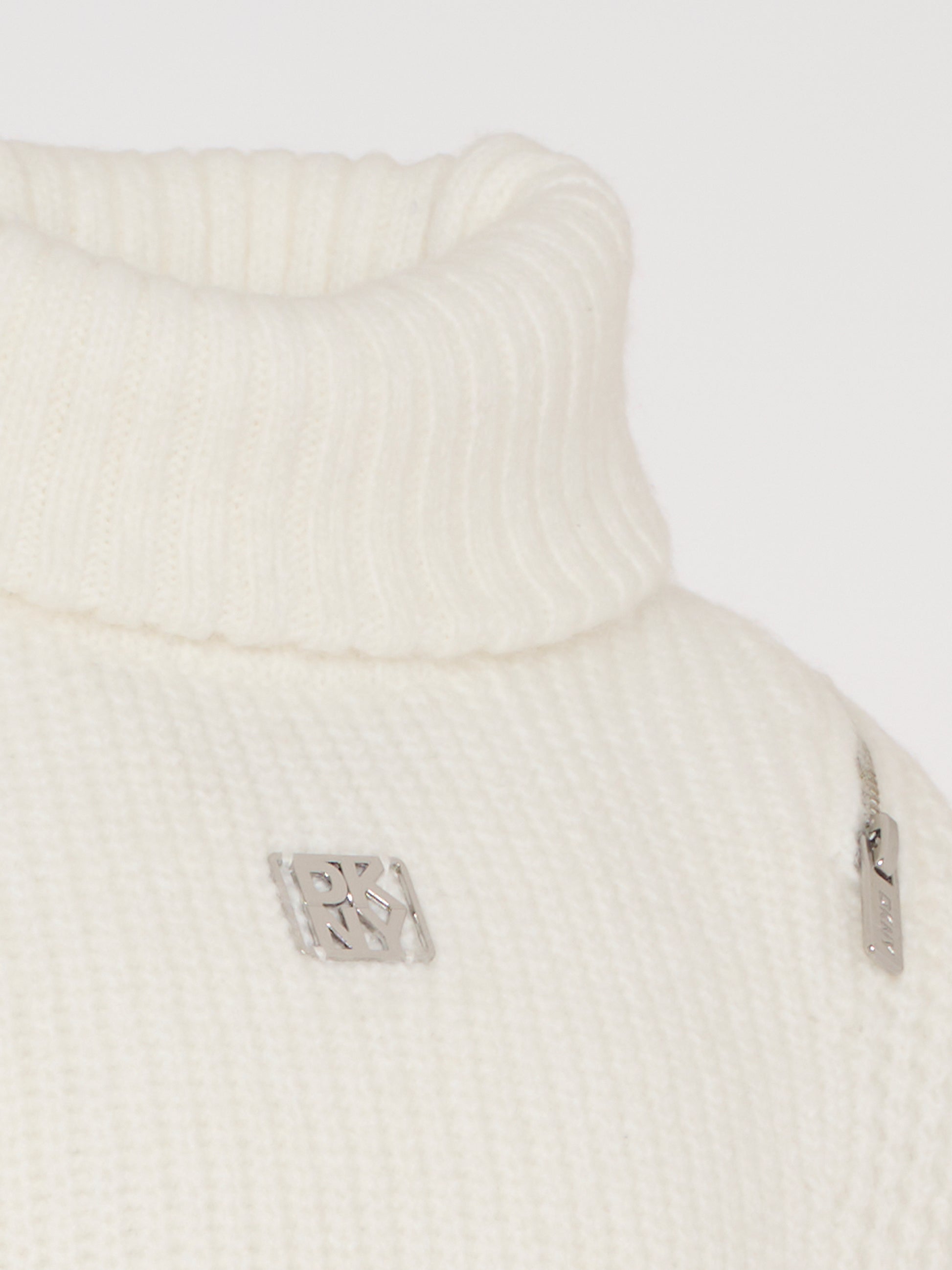 Maglia gilet crop avorio per bambina con logo,Dkny,D62382 117