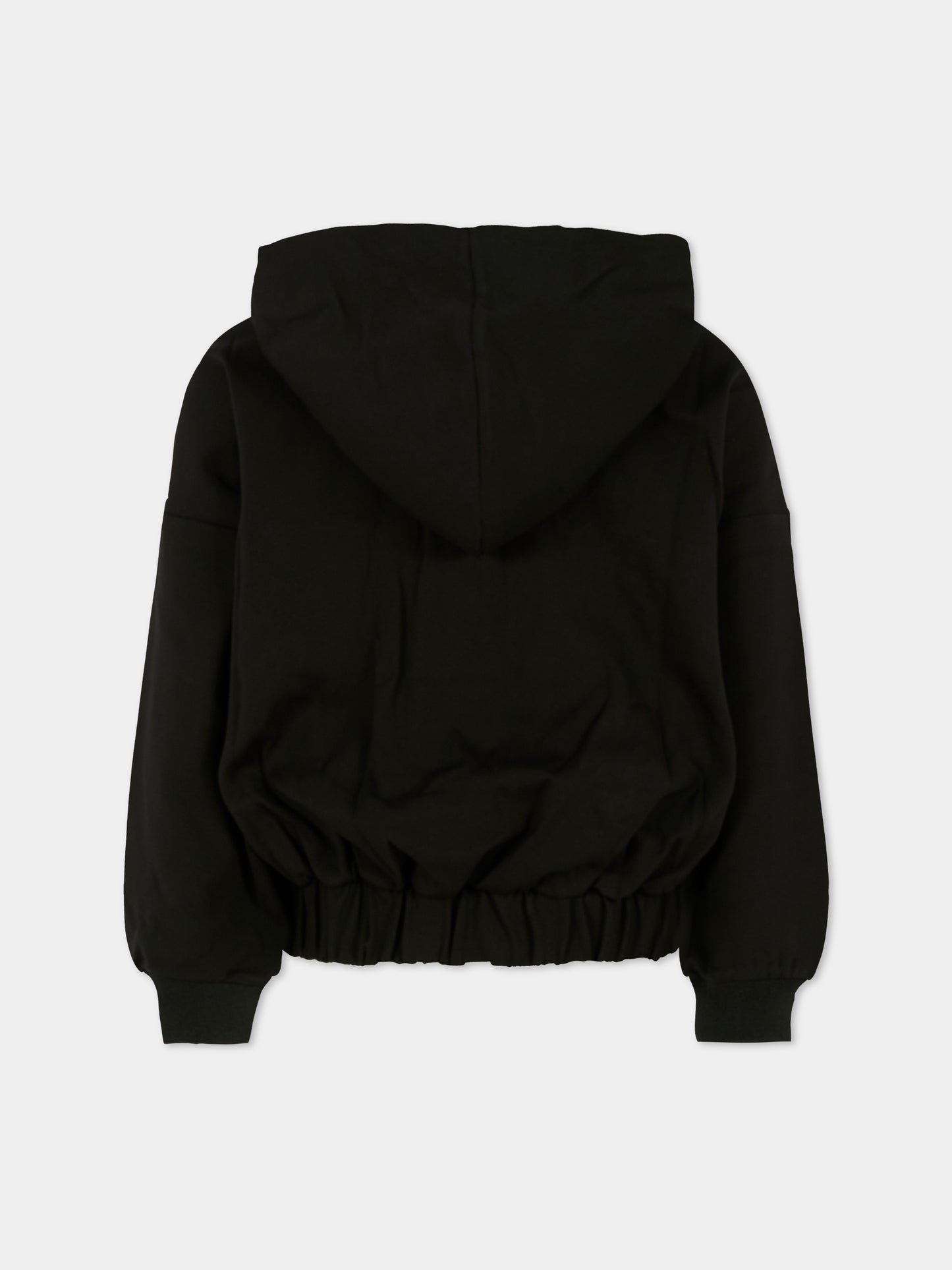 Felpa nera per bambina con logo,Dkny,D62385 09B