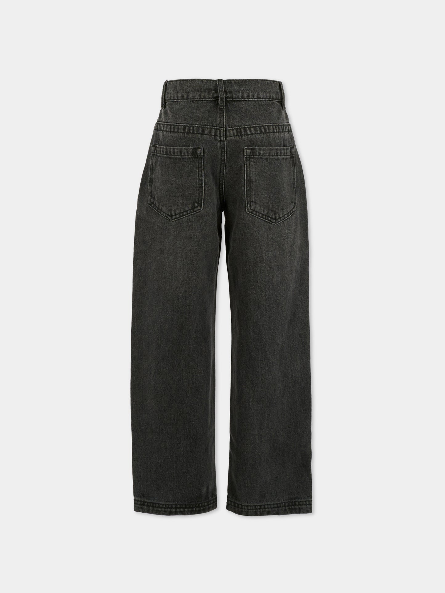 Jeans neri per bambina con logo nero,Dkny,D62425 Z11