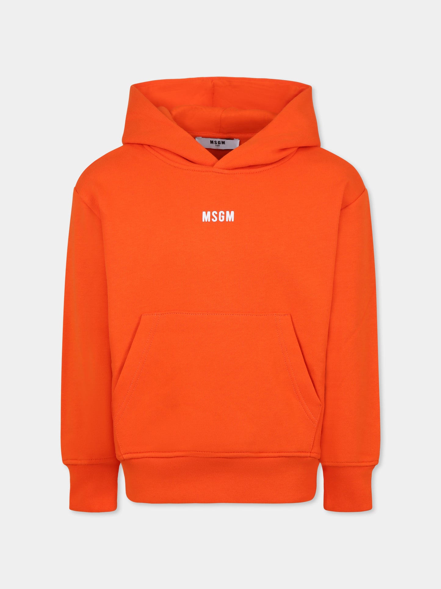 Felpa arancione per bambino con logo,Msgm Kids,F4MSJBHS095 030