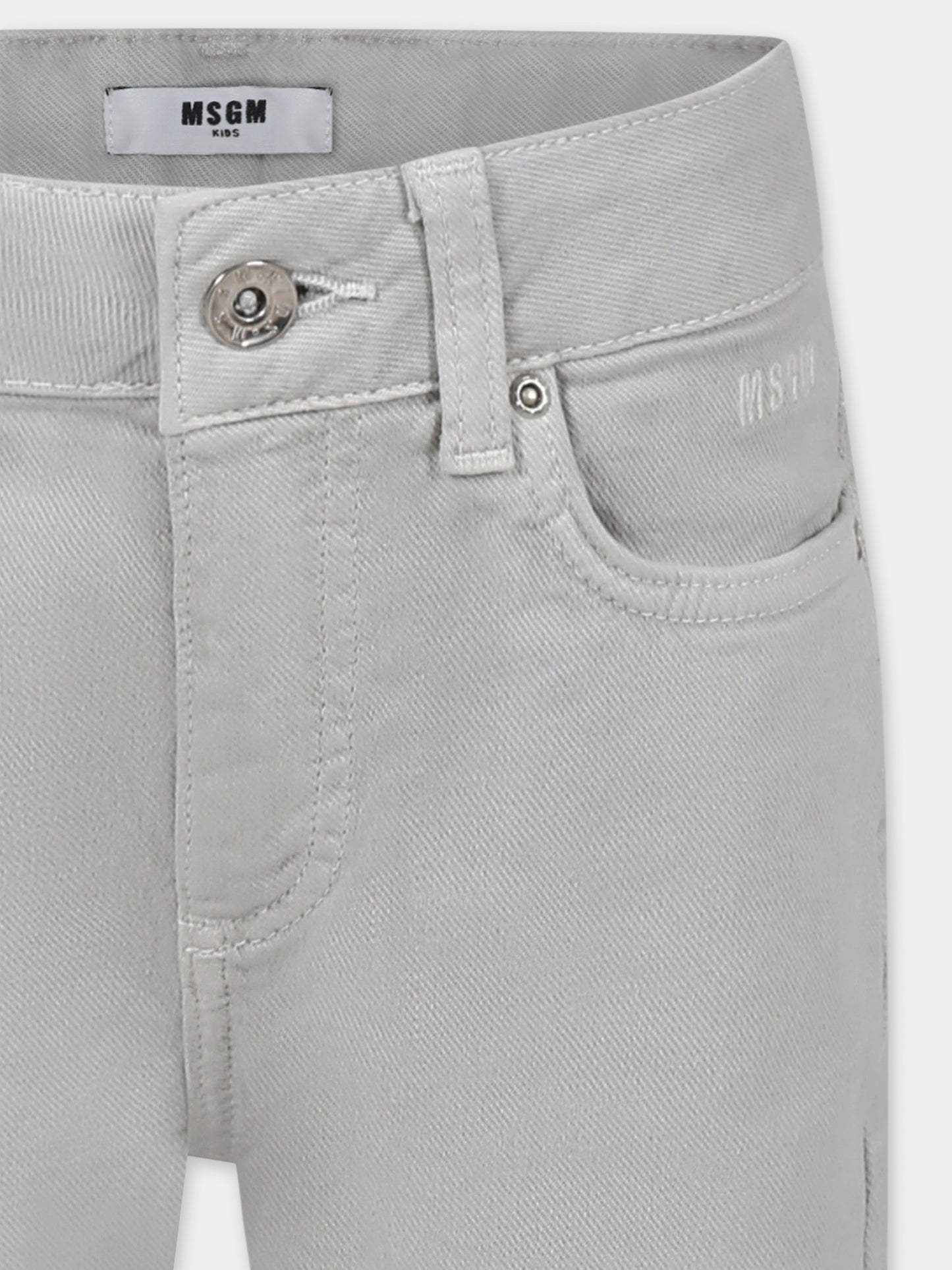Jeans grigi per bambina con logo,Msgm Kids,F4MSJGDP208 129