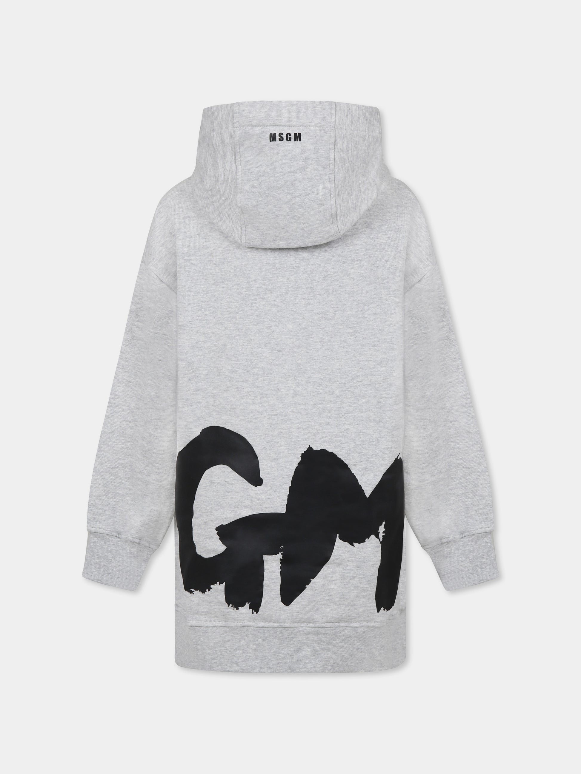 Vestito grigio per bambina con logo,Msgm Kids,F4MSJGDR070 107