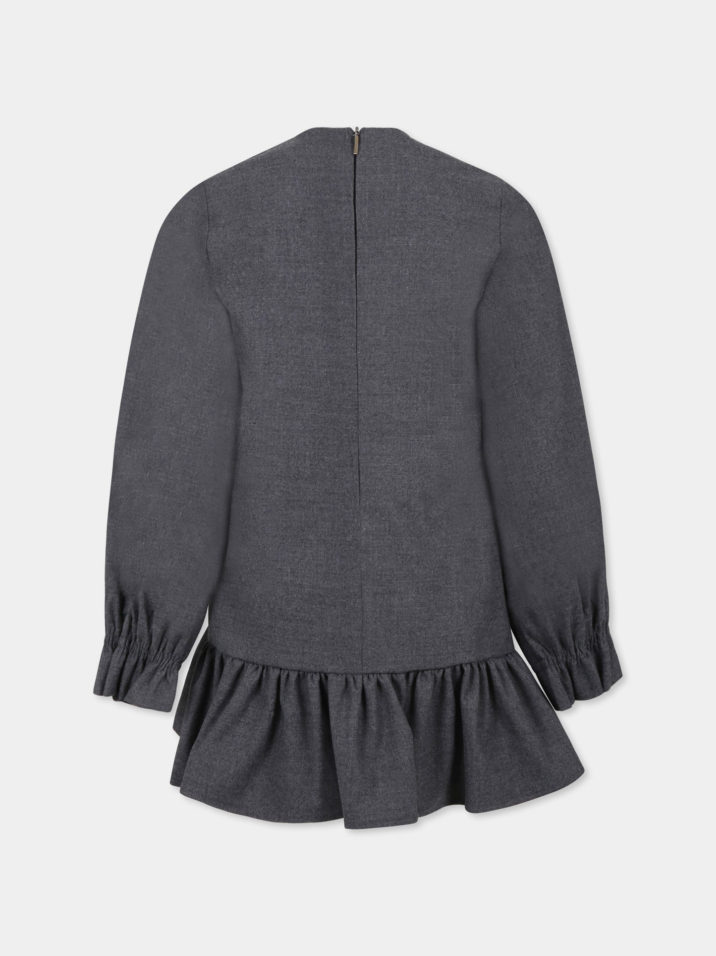 Vestito grigio per bambina con logo,Msgm Kids,F4MSJGDR215 101