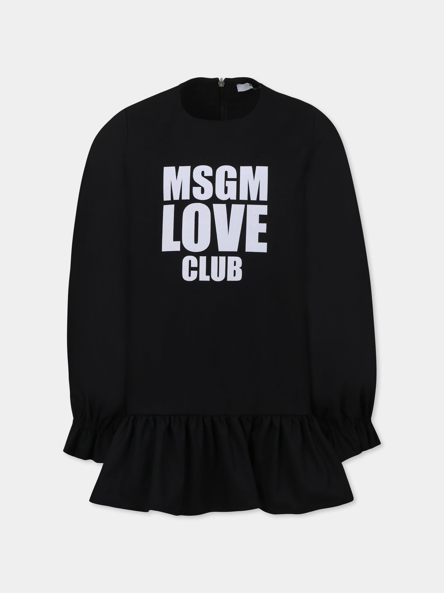 Vestito nero per bambina con logo,Msgm Kids,F4MSJGDR215 110