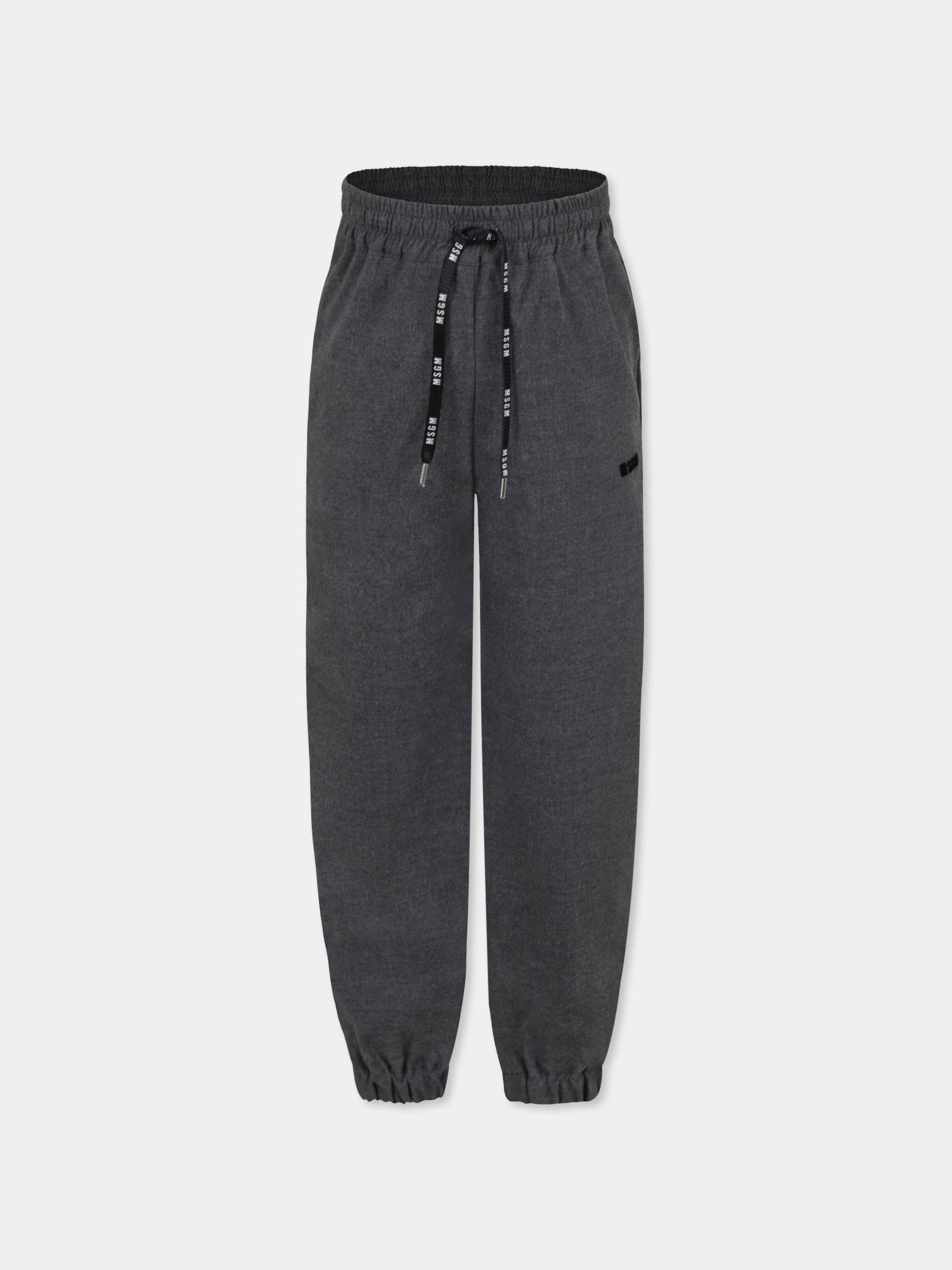 Pantaloni grigi per bambina con logo,Msgm Kids,F4MSJGPA237 101