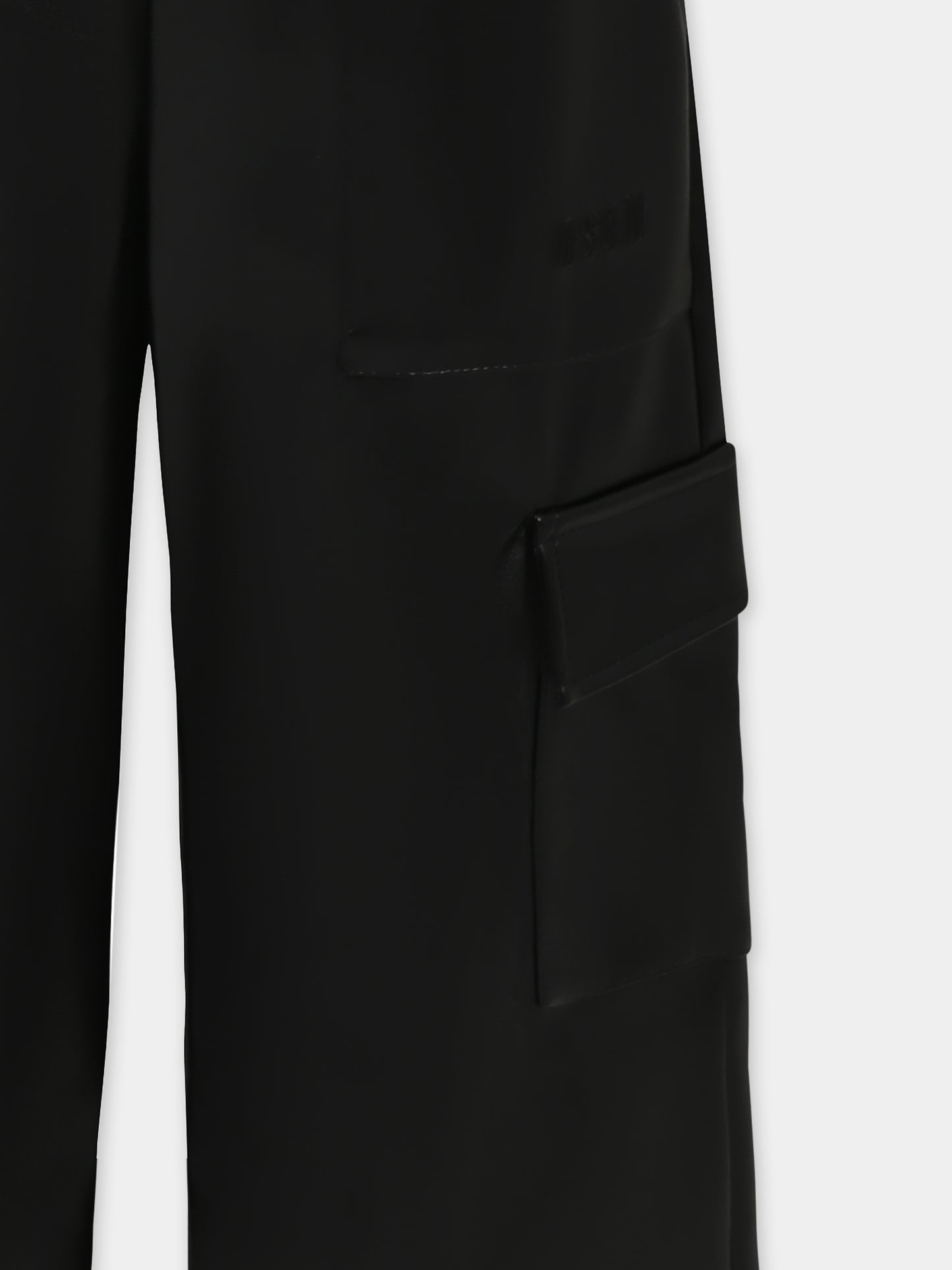 Pantaloni neri per bambina con logo,Msgm Kids,F4MSJGPA296 110