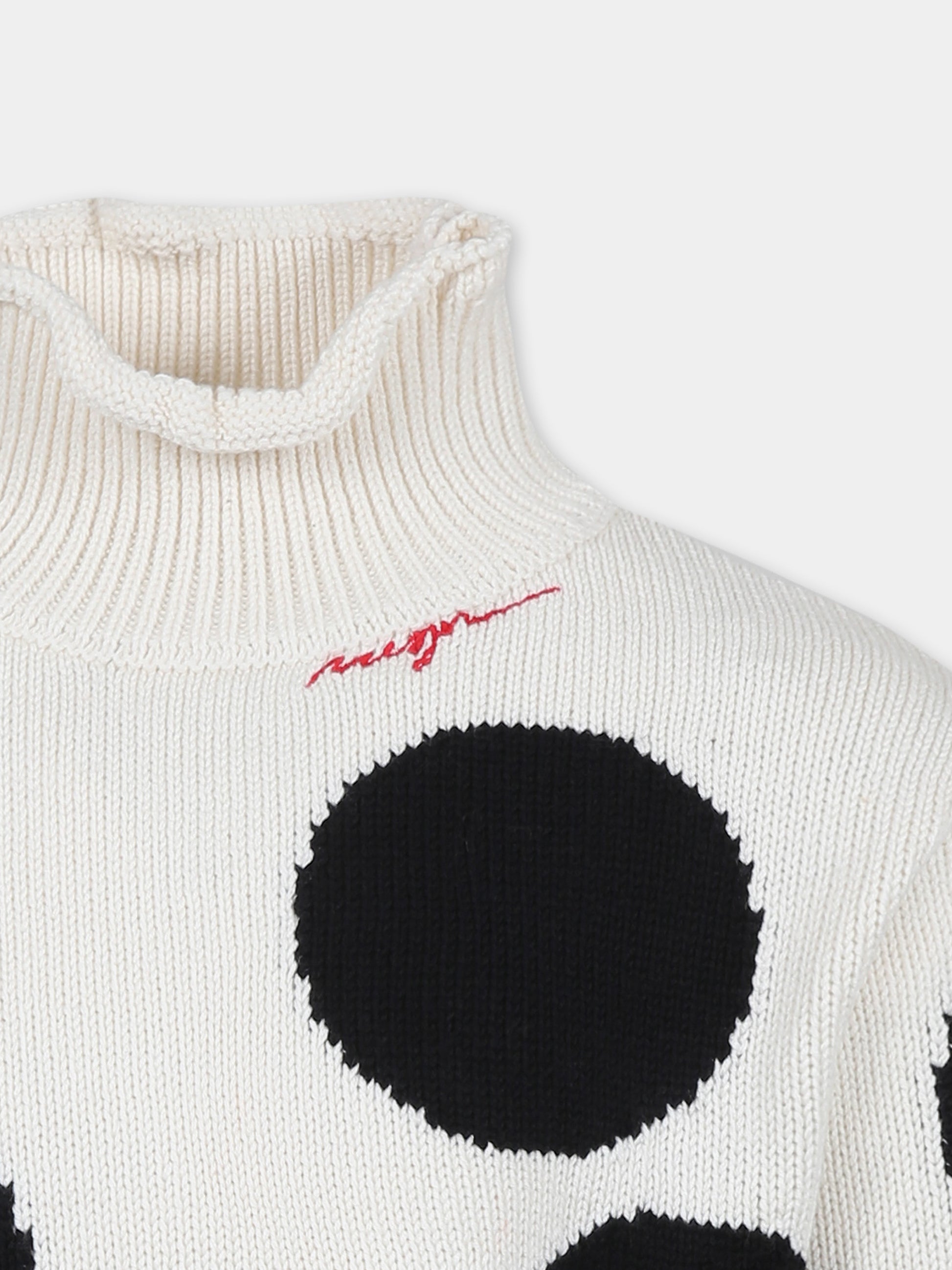 Dolcevita crop avorio per bambina con pois,Msgm Kids,F4MSJGTN132 013