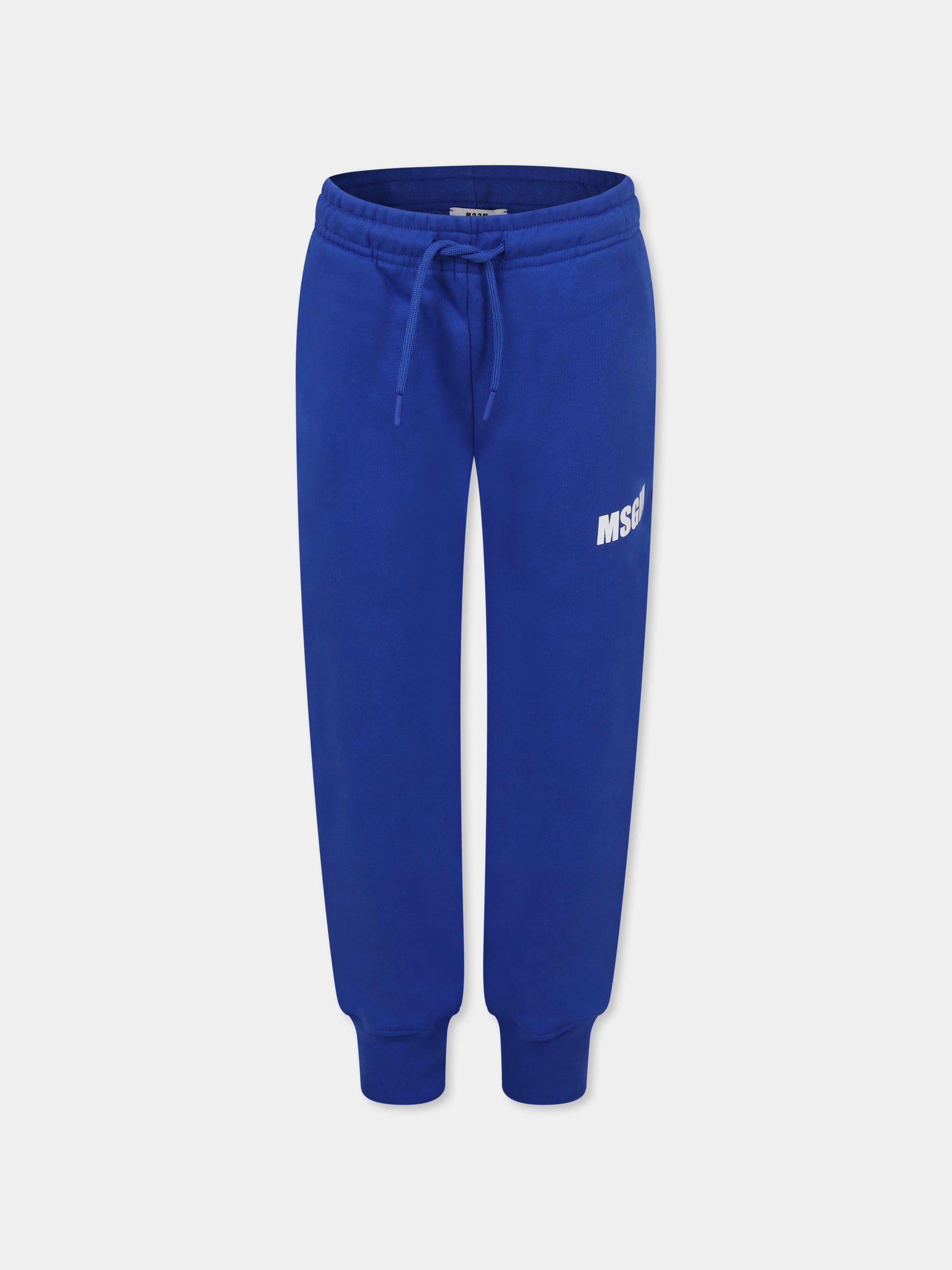 Pantaloni blu per bambini con logo,Msgm Kids,F4MSJUFP062 130