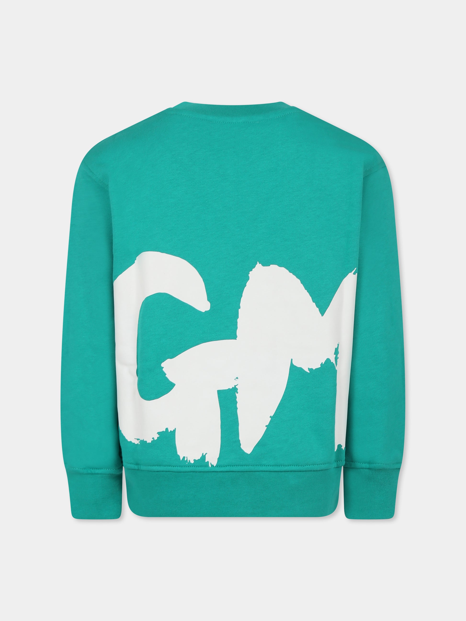 Felpa verde per bambini con logo,Msgm Kids,F4MSJUSW059 080