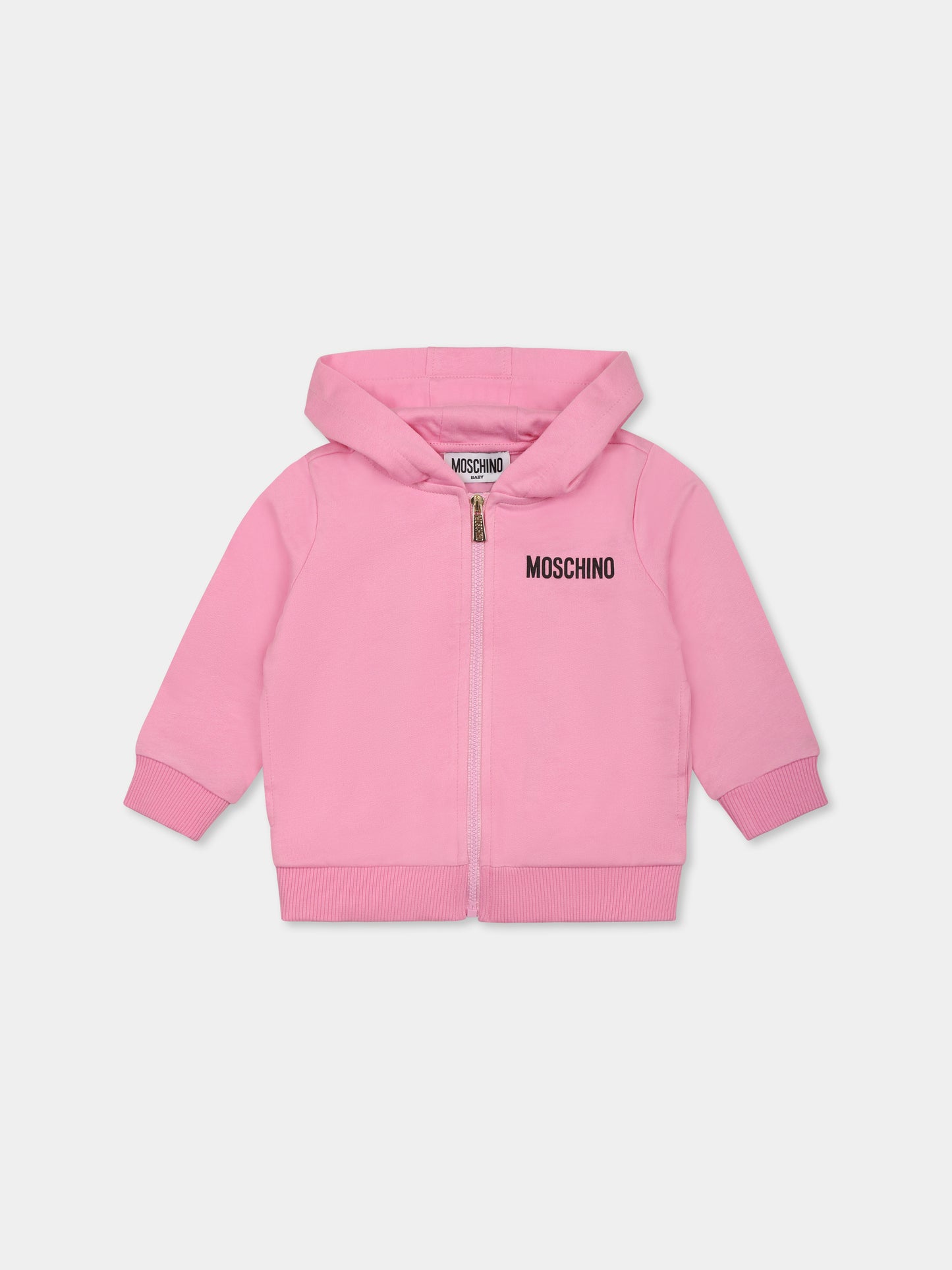 Pink sweatshirt for baby girl with Teddy Bears