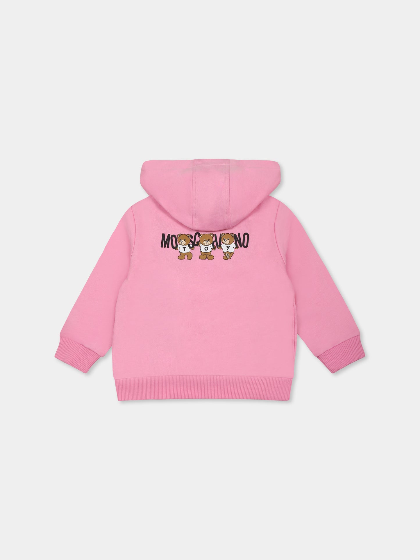 Pink sweatshirt for baby girl with Teddy Bears