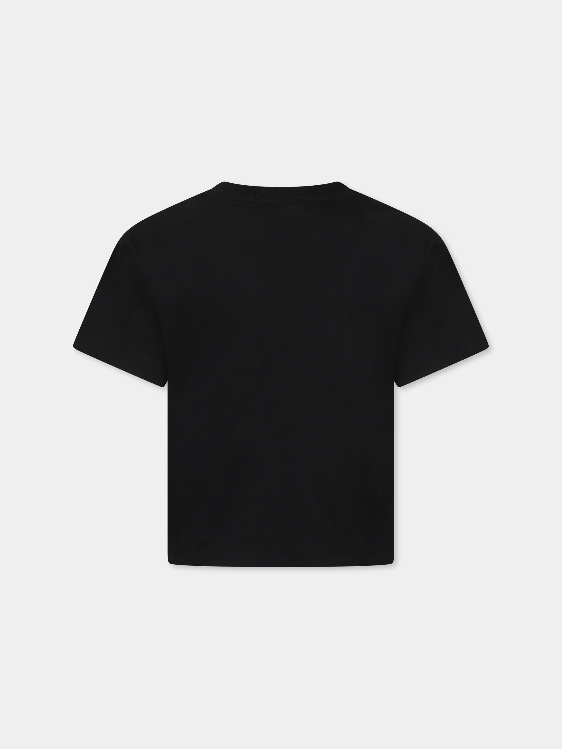 T-shirt nera per bambina con logo e lurex,Calvin Klein Kids,IG0IG02529 BEH