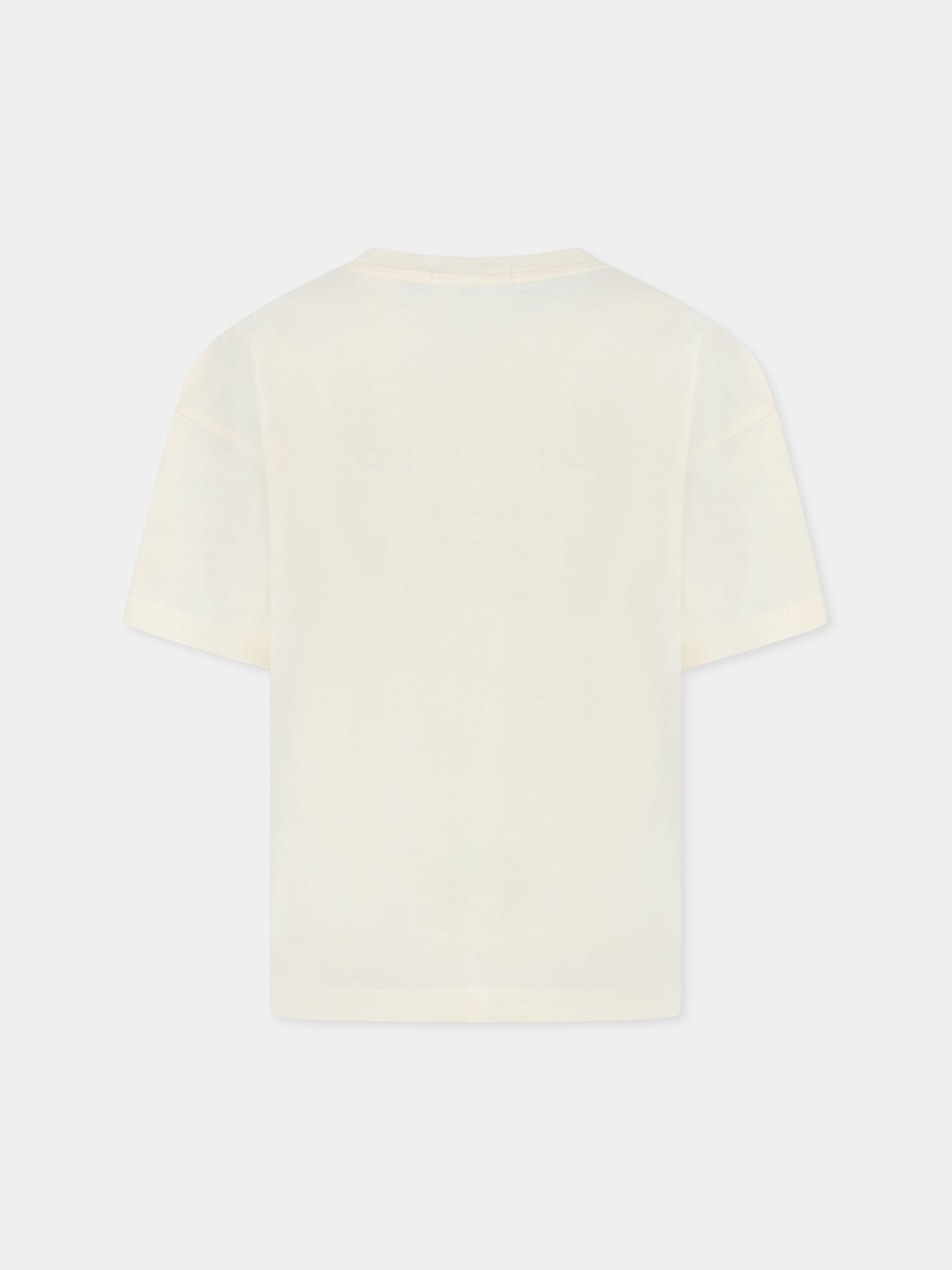 T-shirt beige per bambina con logo,Calvin Klein Kids,IG0IG02136 YAB