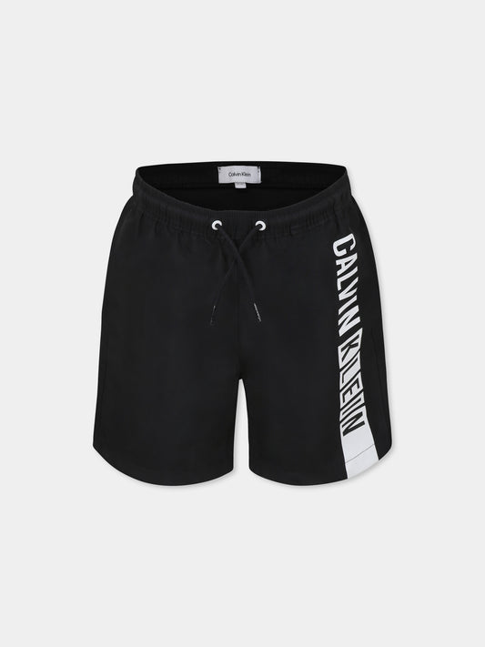 Boxer mare nero per bambino con logo,Calvin Klein Kids,KV0KV00035 BEH