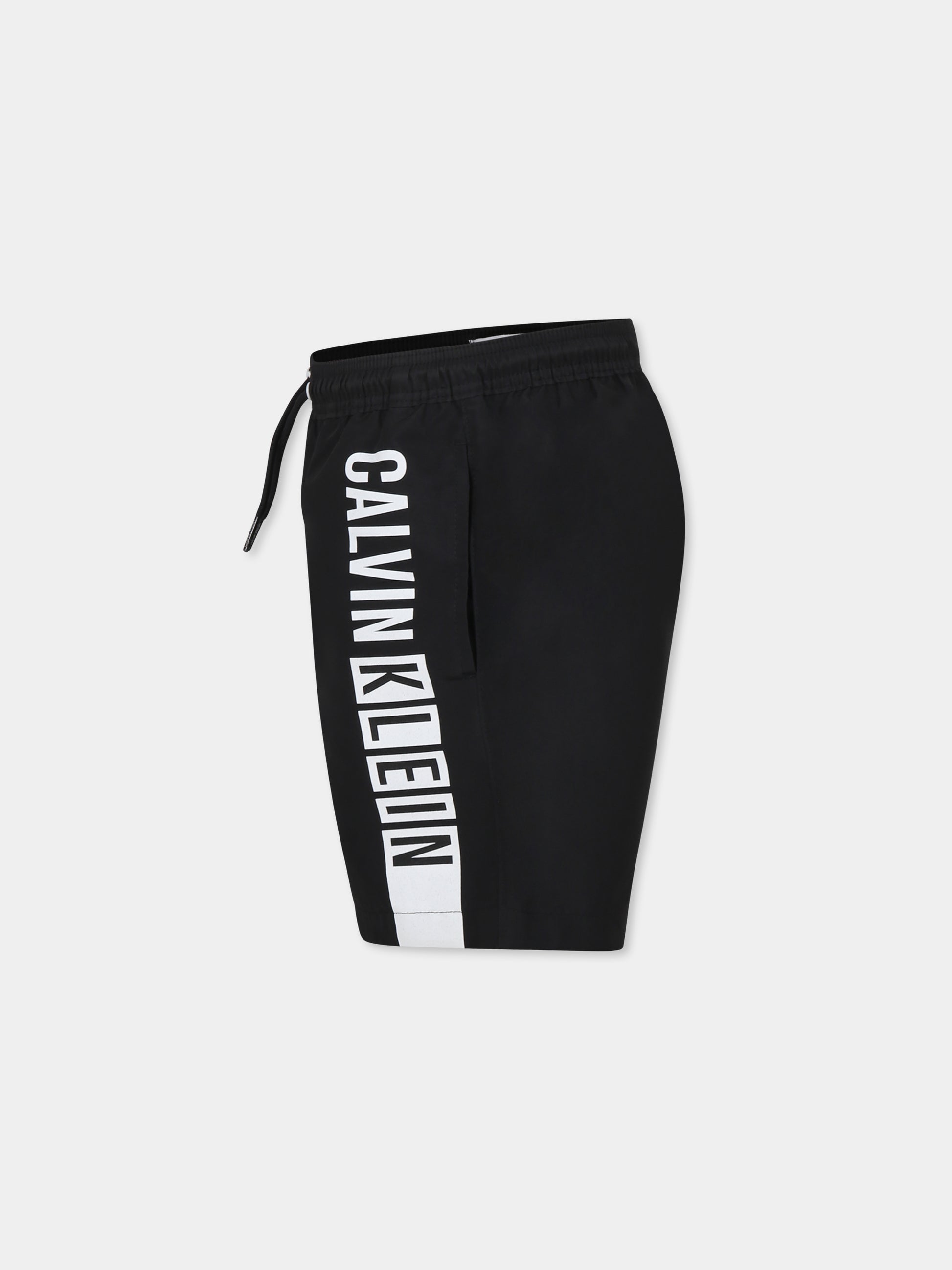 Boxer mare nero per bambino con logo,Calvin Klein Kids,KV0KV00035 BEH