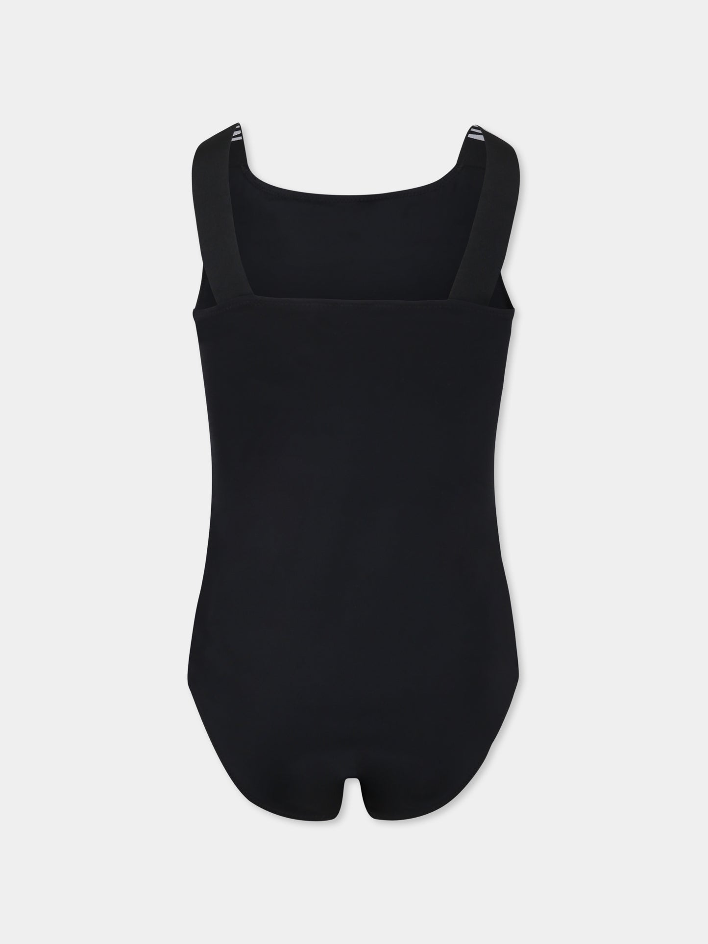 Costume intero nero per bambina con logo,Calvin Klein Kids,KY0KY00057 BEH
