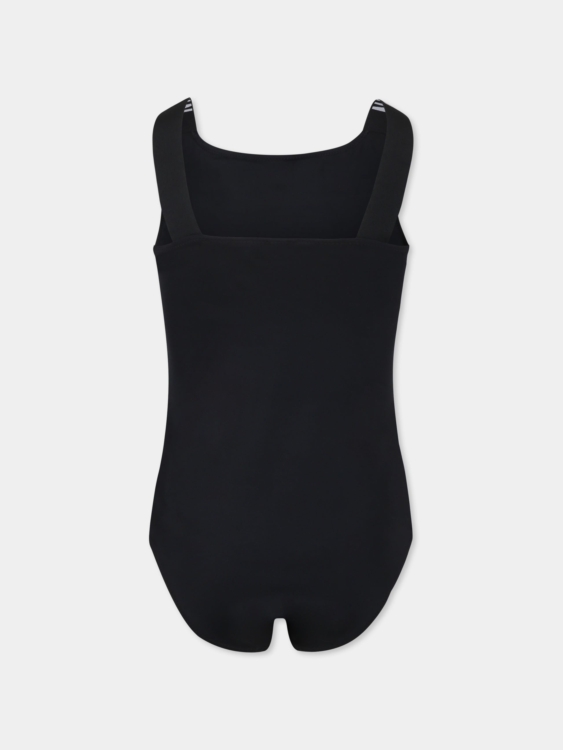 Costume intero nero per bambina con logo,Calvin Klein Kids,KY0KY00057 BEH