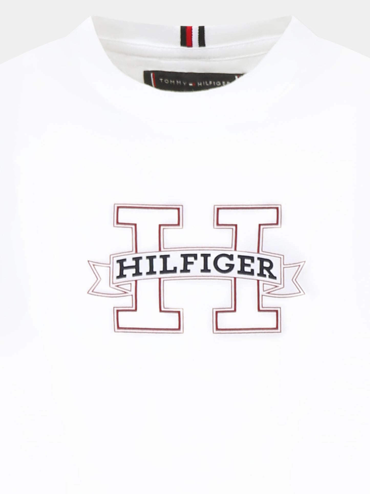 T-shirt bianca per bambino con logo,Tommy Hilfiger Junior,KB0KB09028 YBR